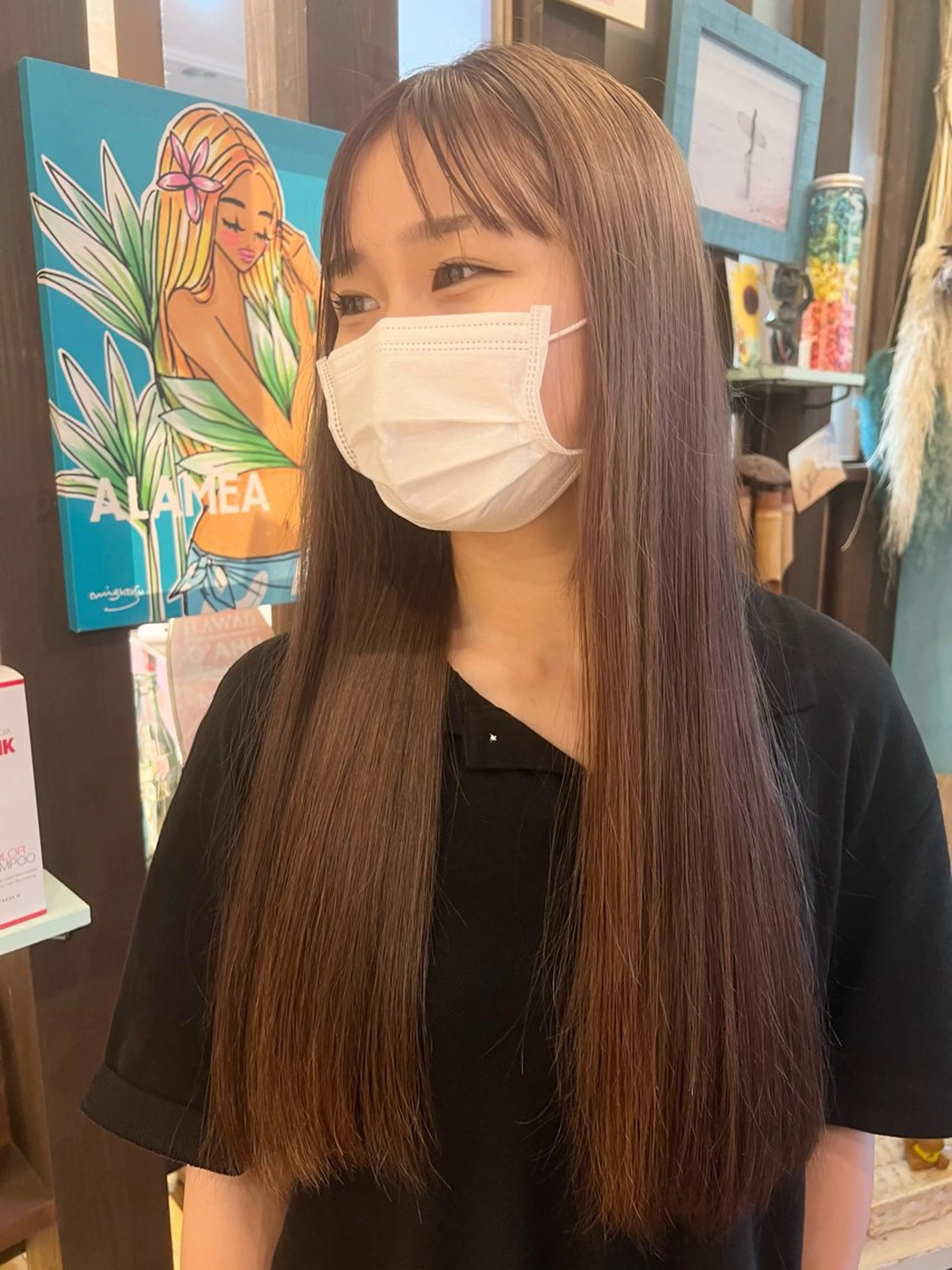 ロング ハイトーン/ ダブルカラー/透明感のヘアスタイル