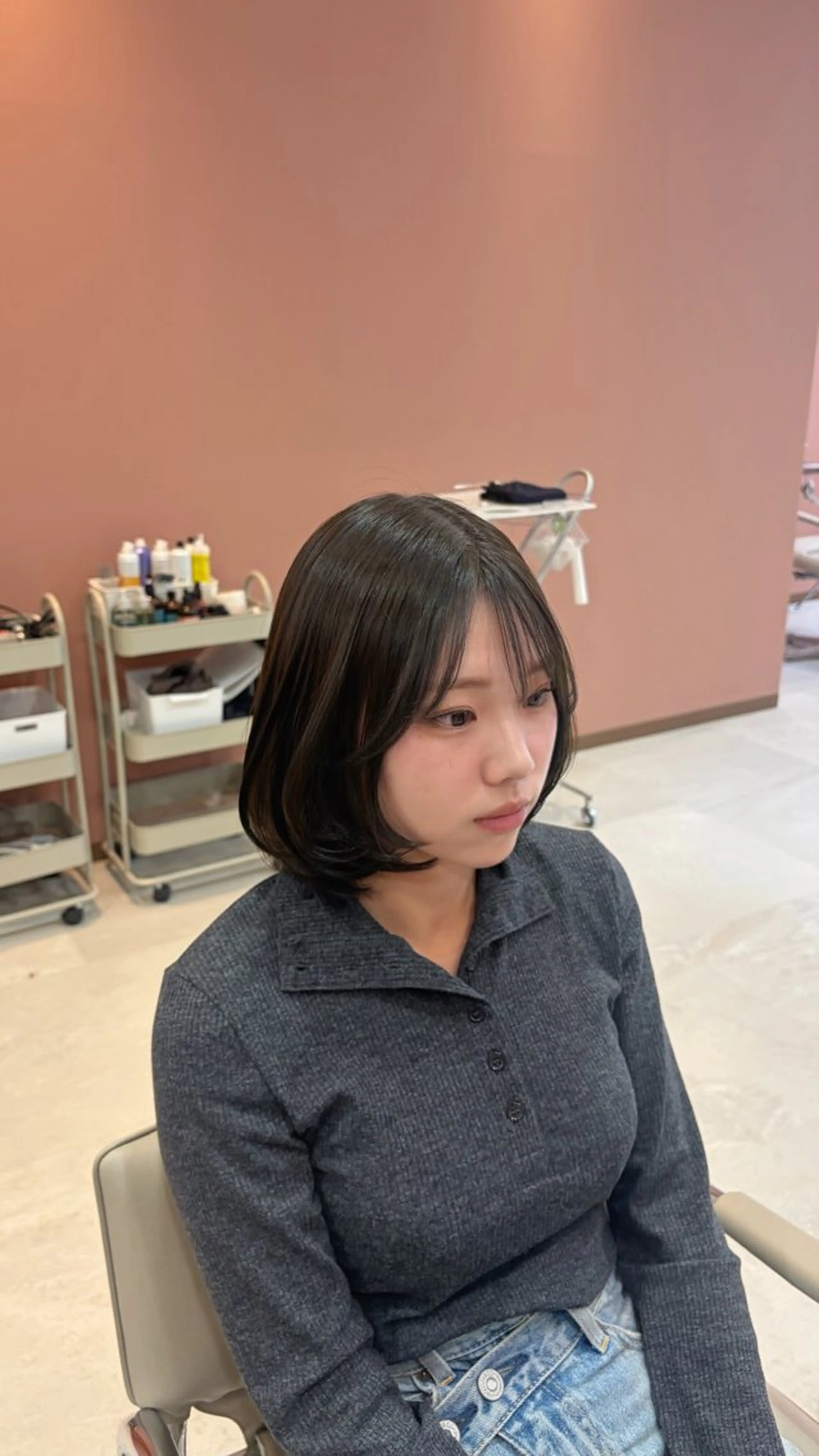 ミディアム カラー カット ヘアカラー 聖菜/ hina /レイヤー/艶カラーのヘアスタイル