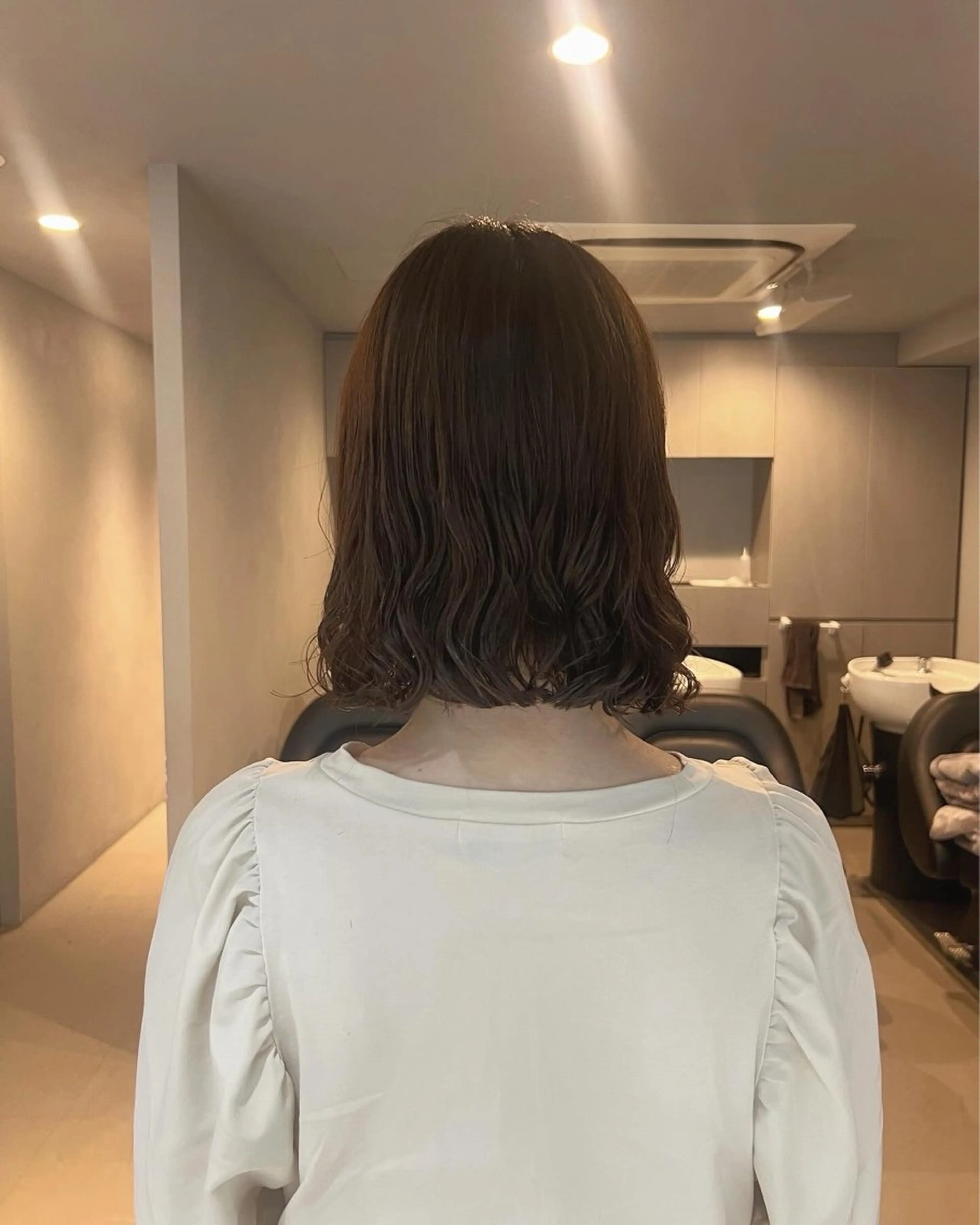 ミディアム カラー パーマ akane/ボブ /ブラウンベージュのヘアスタイル