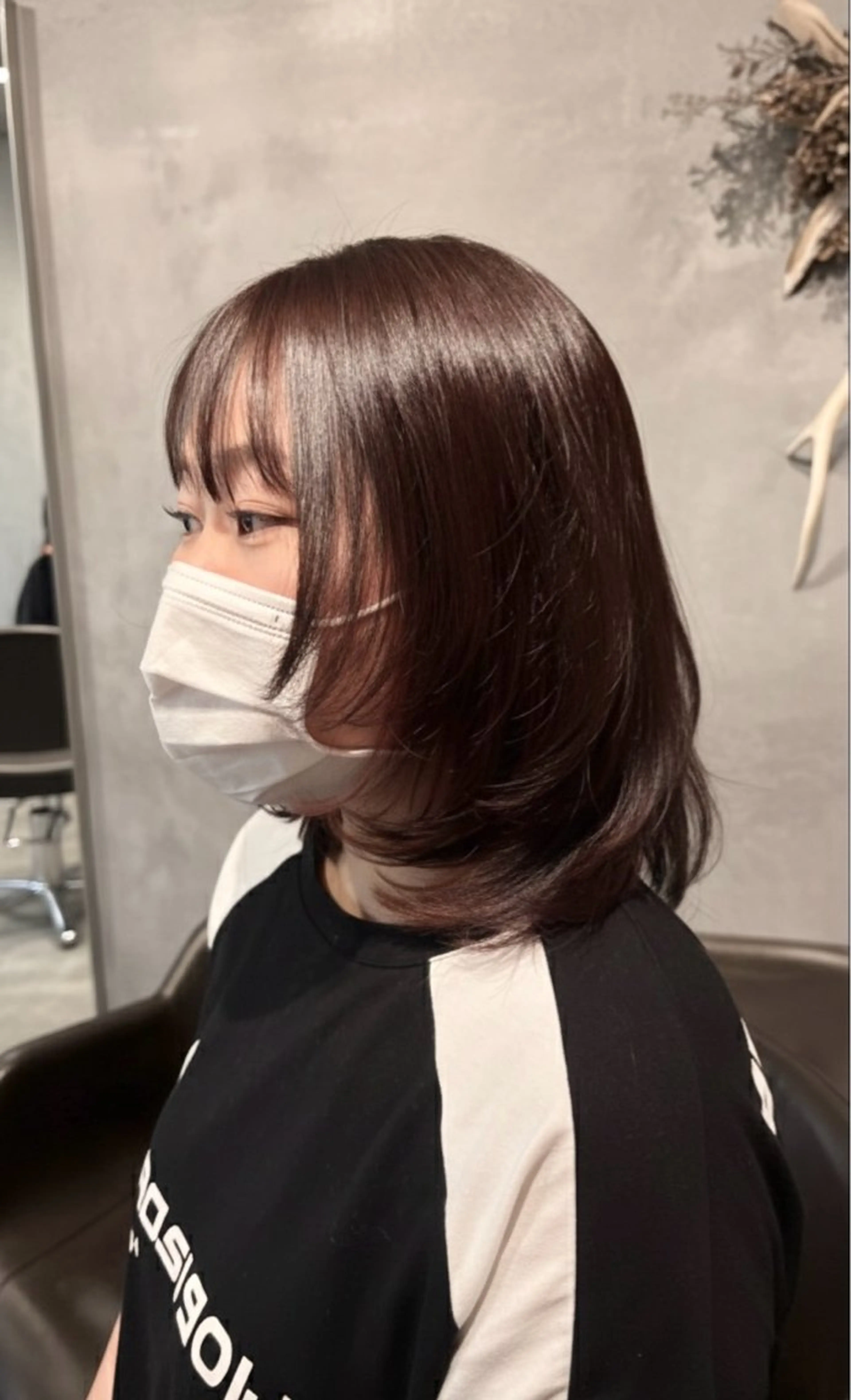 ミディアム カット ヘアカラー 艶カラー🫧/韓国 レイヤー/愛珠🎀のヘアスタイル