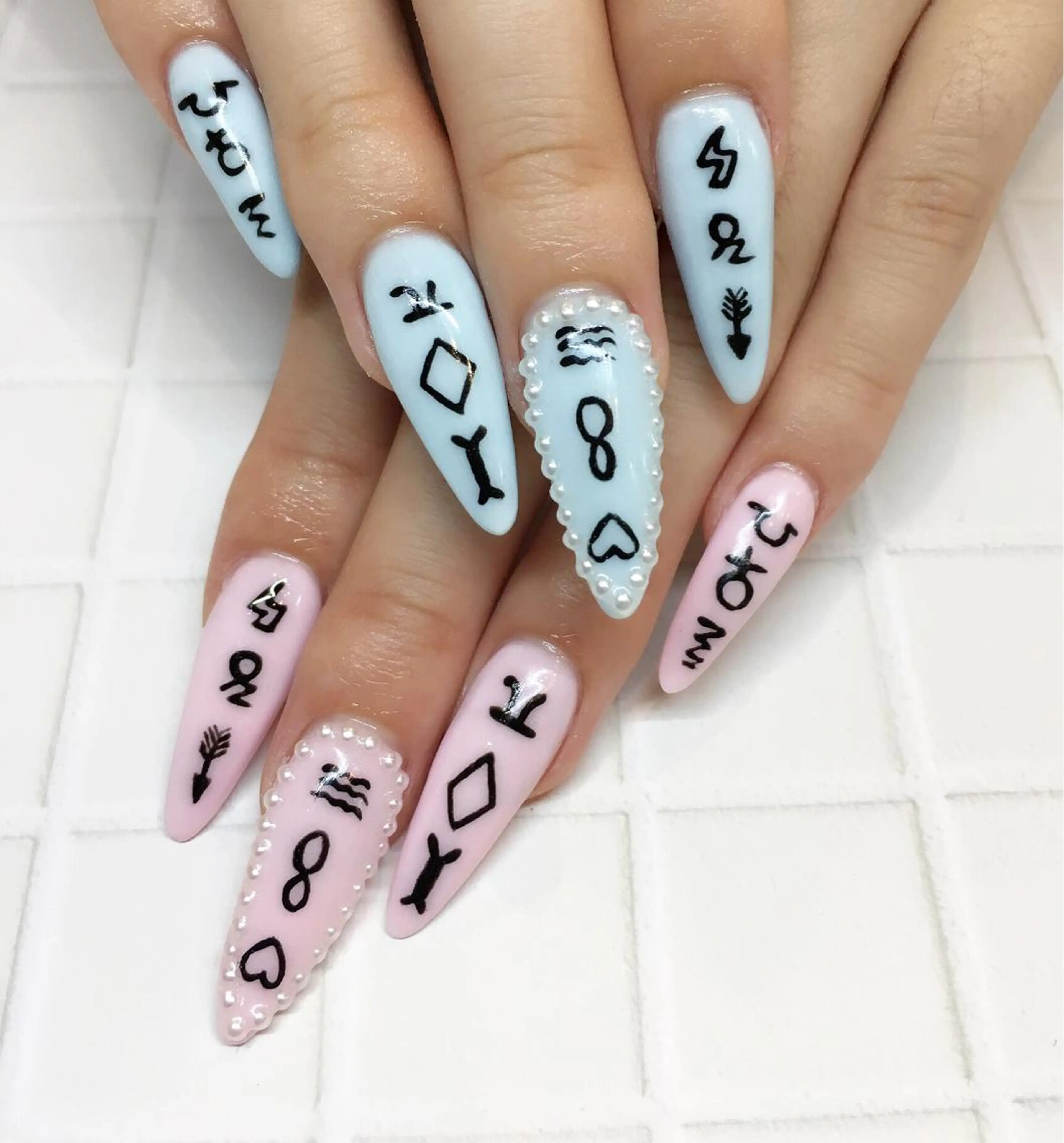 ネイル アートネイル ロングネイル 持ち込み スカルプネイル nail salon Soeurのネイルデザイン