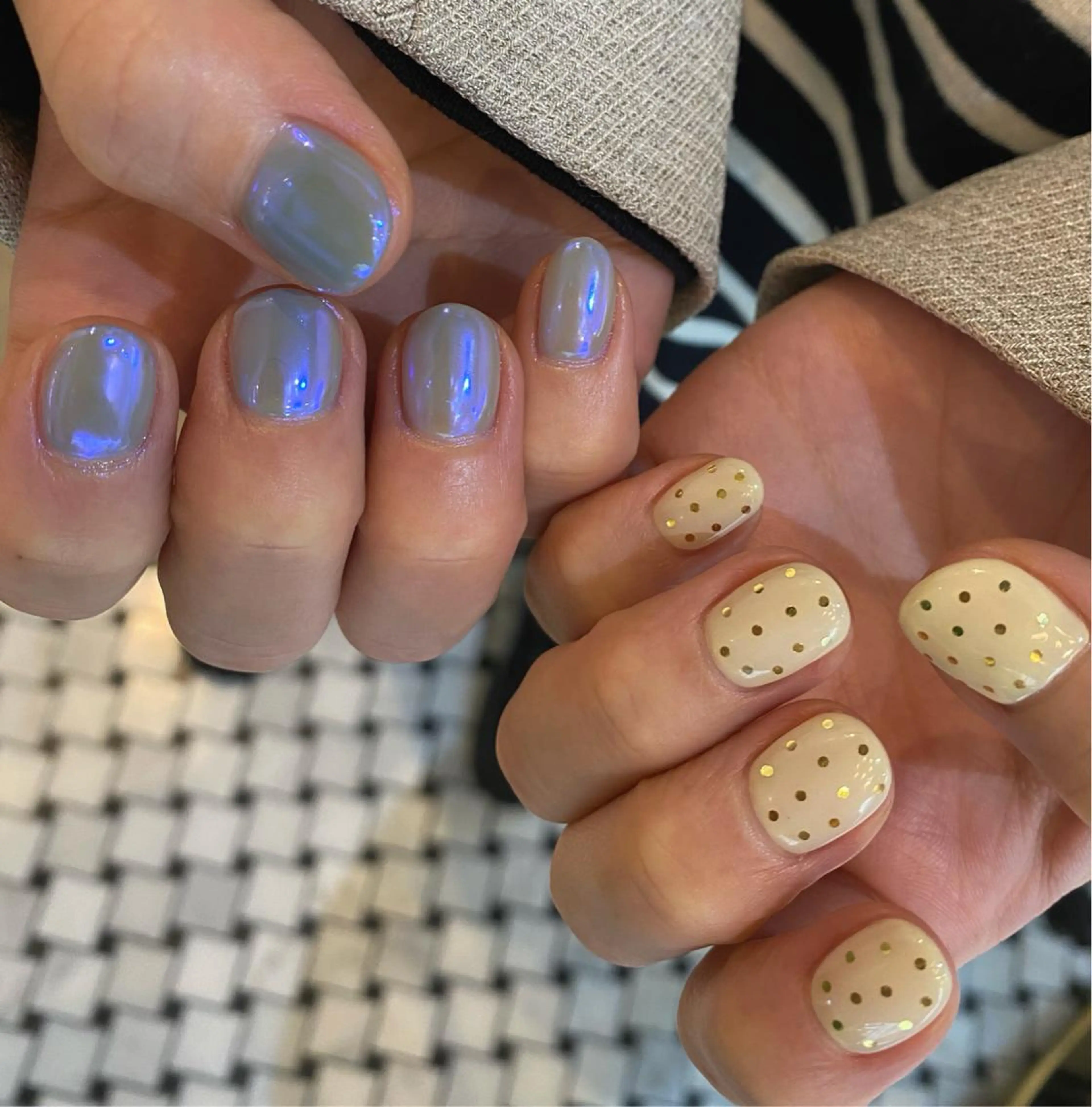 ネイル アートネイル キラキラネイル 韓国ネイル マグネットネイル ミラーネイル 🌼大西洋子 laughl🌼のネイルデザイン