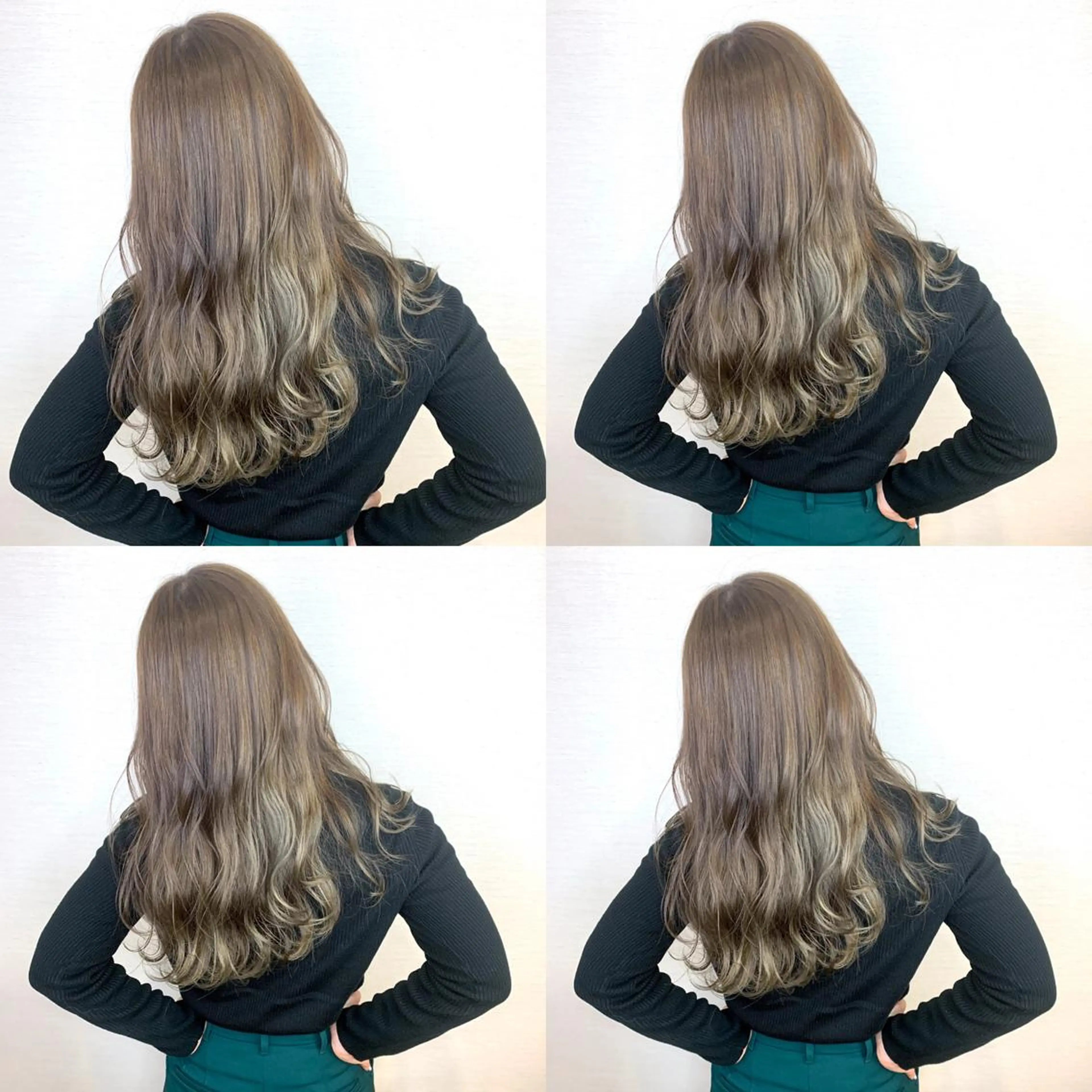 ロング カラー ベージュカラー グラデーションカラー 韓国レイヤーカット/ ダブルカラーのヘアスタイル