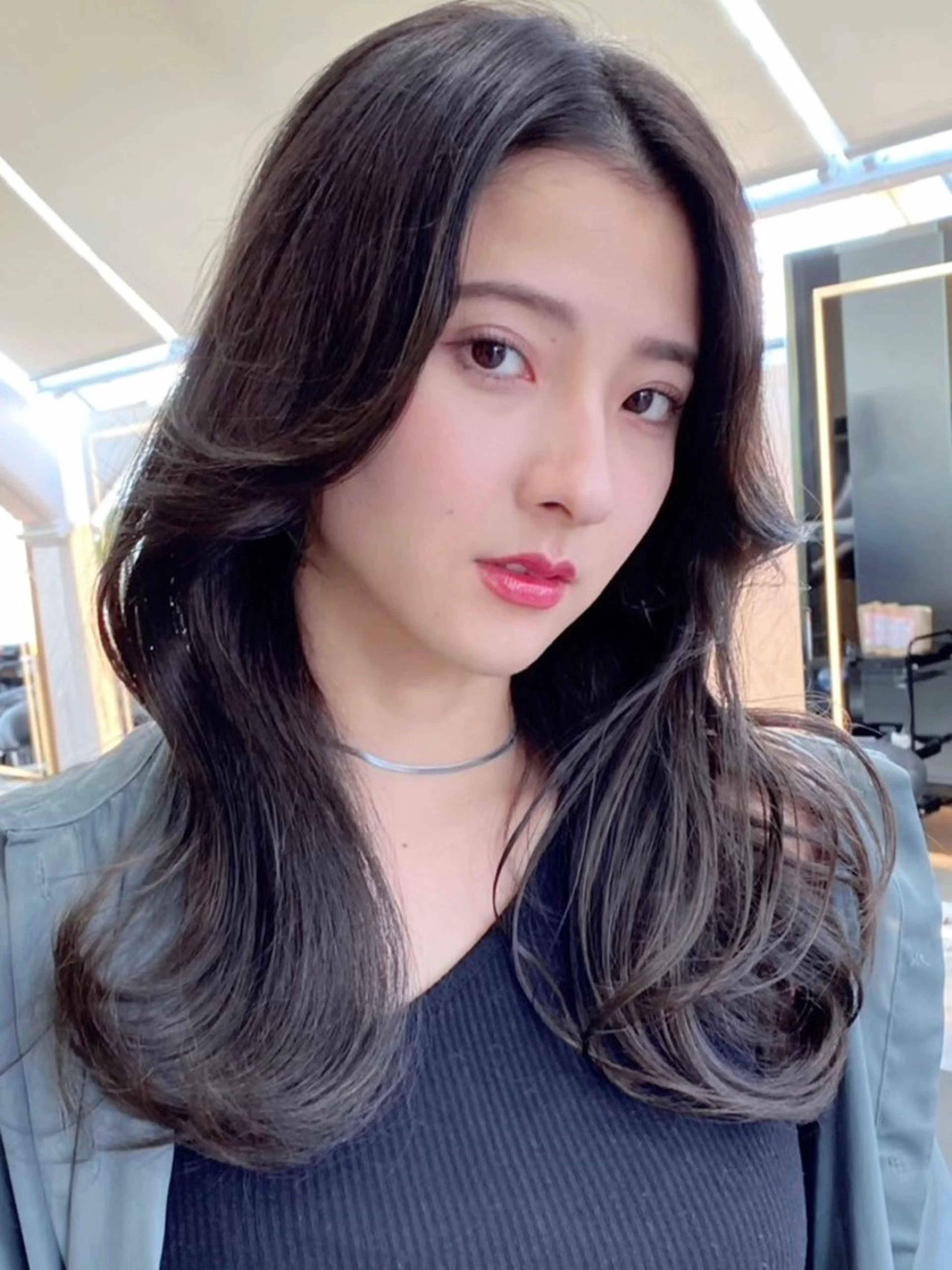 ロング カラー 山崎/ボブ縮毛矯正 レイヤー髪質改善のヘアスタイル