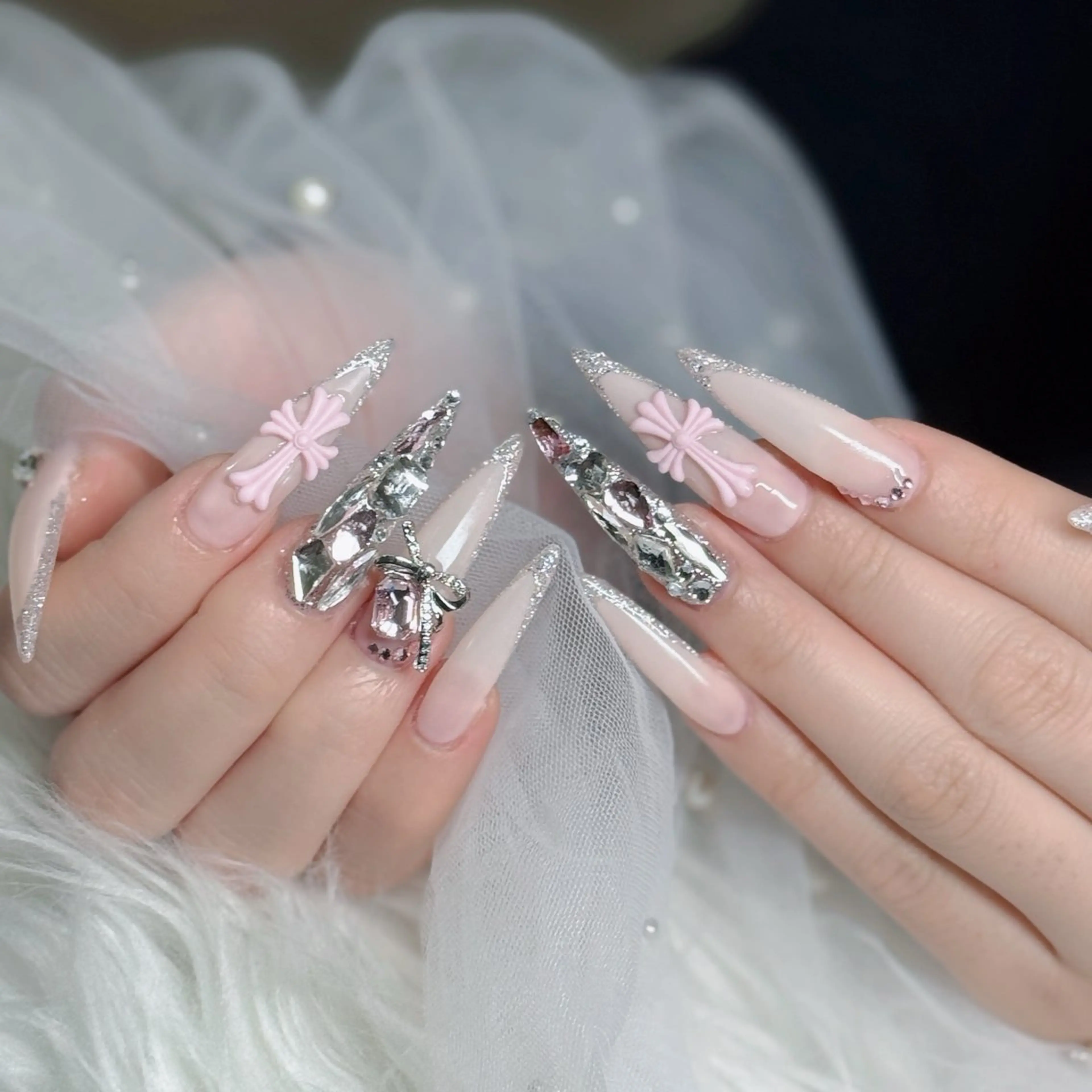 ネイル フットネイル フレンチネイル グラデーション 韓国ネイル ロングネイル ハンドネイル Hani Nail Salonのネイルデザイン