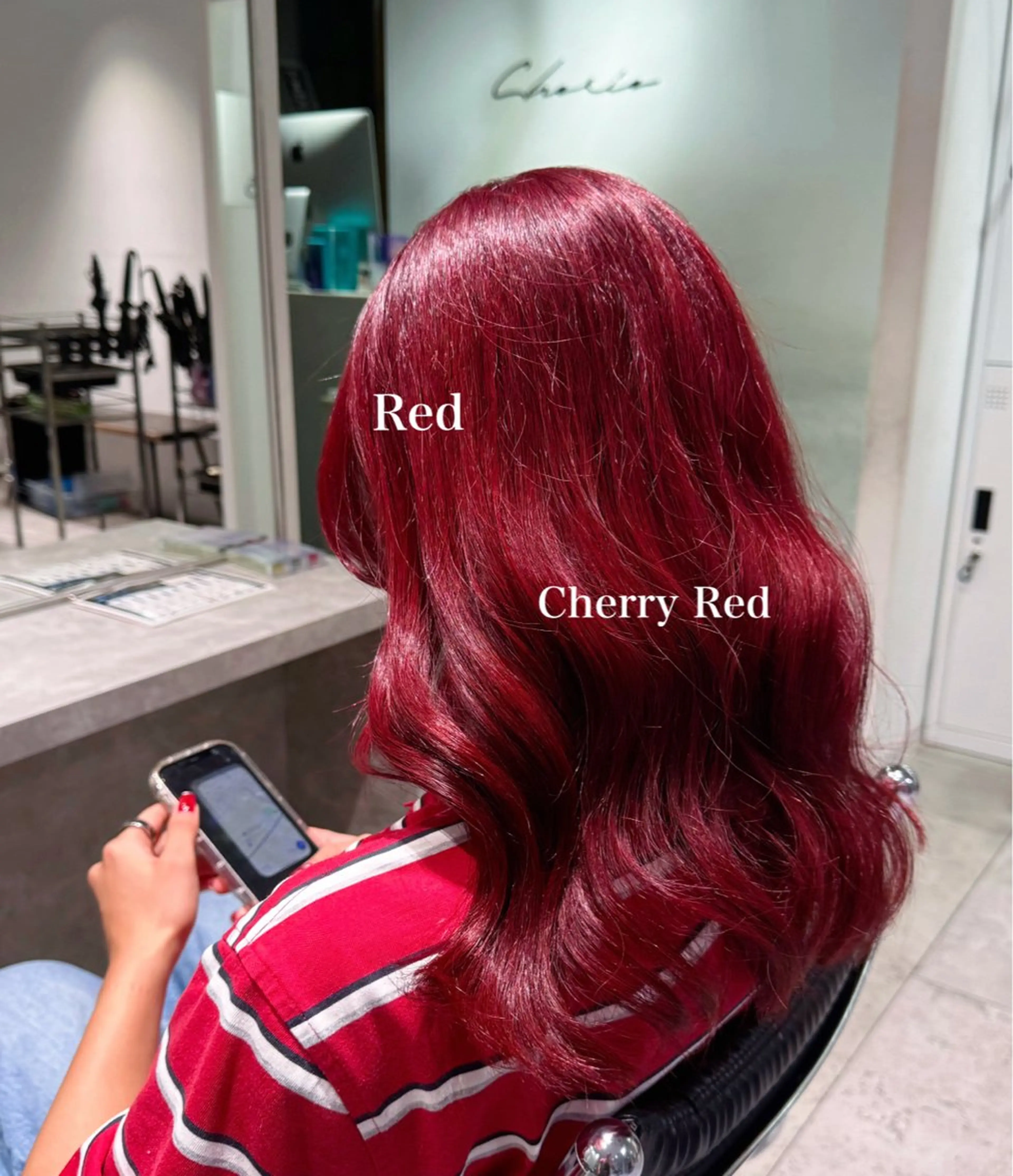 ロング カラー ブリーチ レッドカラー ヘアカラー トリートメント mao/天神ブリーチ ハイトーンカラーのヘアスタイル