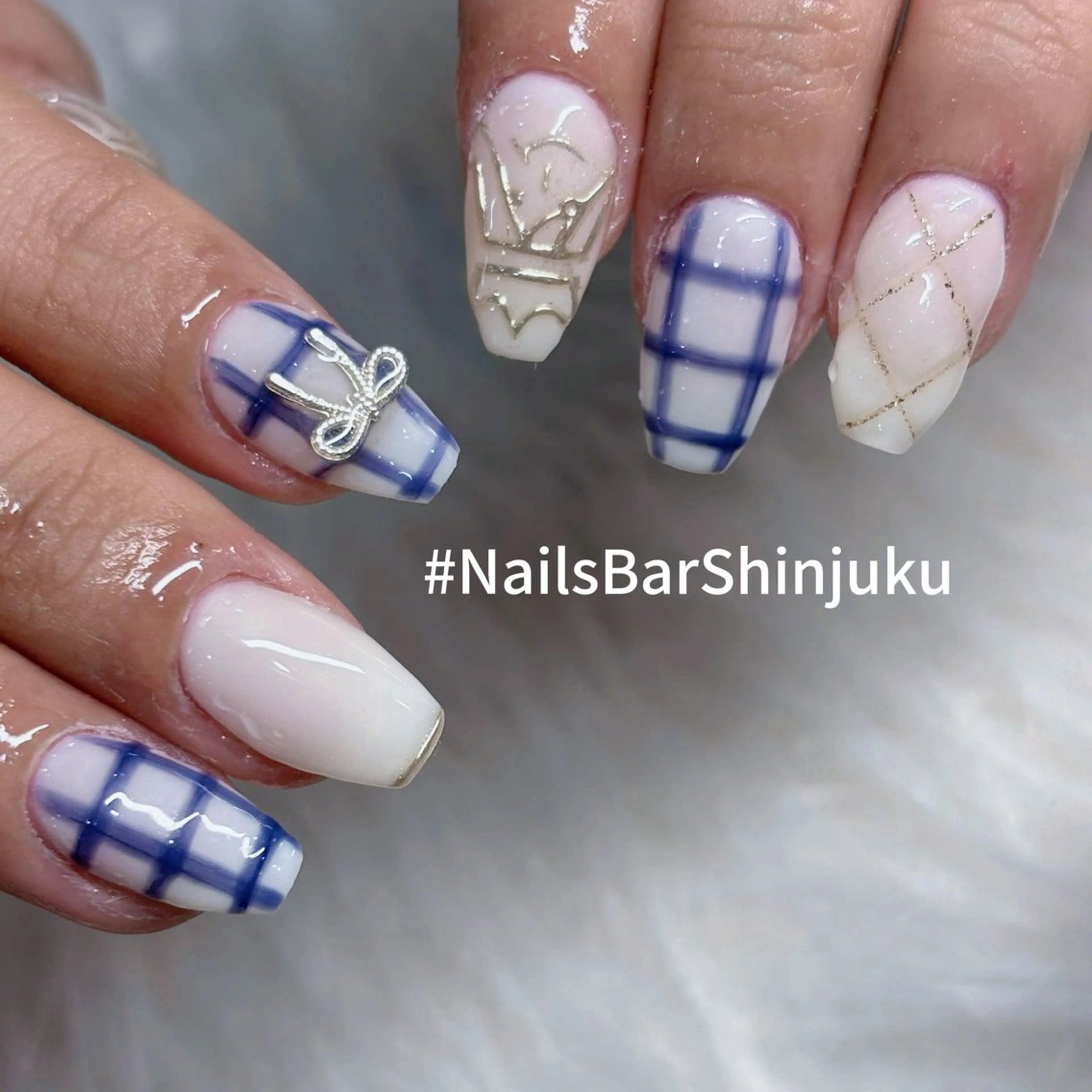 ネイル 長さ出し フレンチネイル ジェルネイル 韓国ネイル ロングネイル NAILS BAR SHINJUKUのネイルデザイン