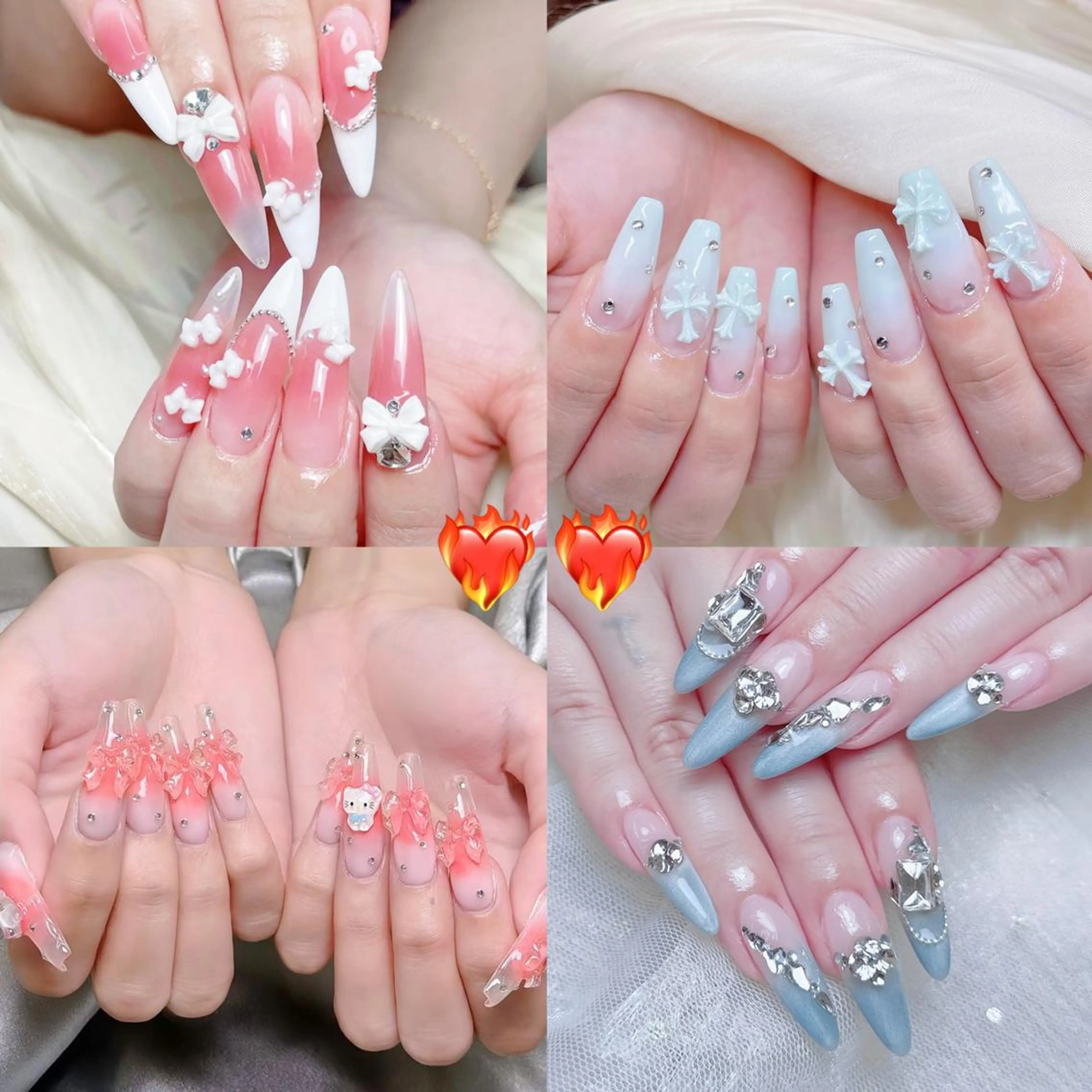 🩵🫧【チップ長さだし】120分持ち込みデザイン❤️🔥❤️🔥の写真