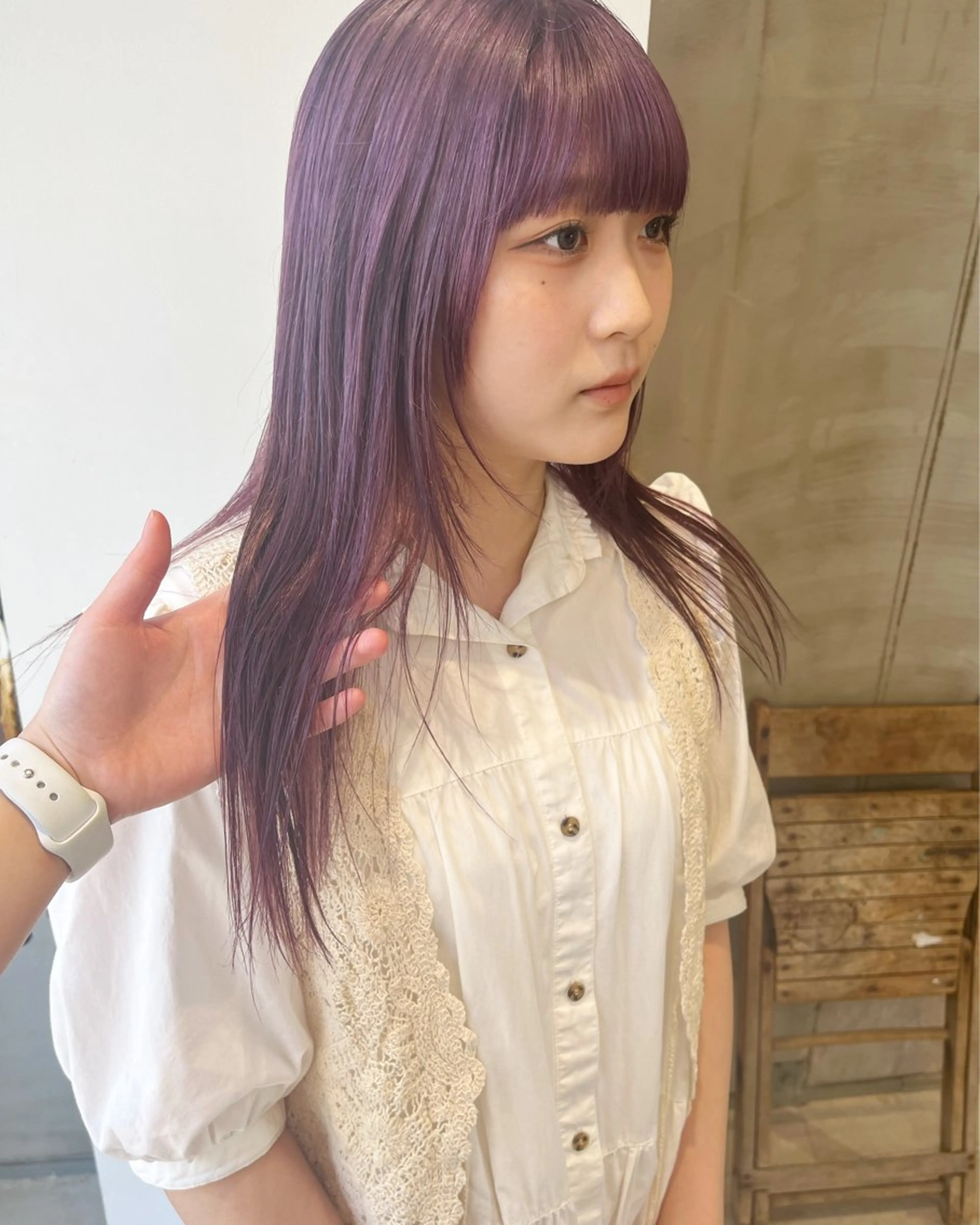 ロング カラー ブリーチ ラベンダーカラー ピンクカラー ピンクラベンダー 鈴木 美紅のヘアスタイル