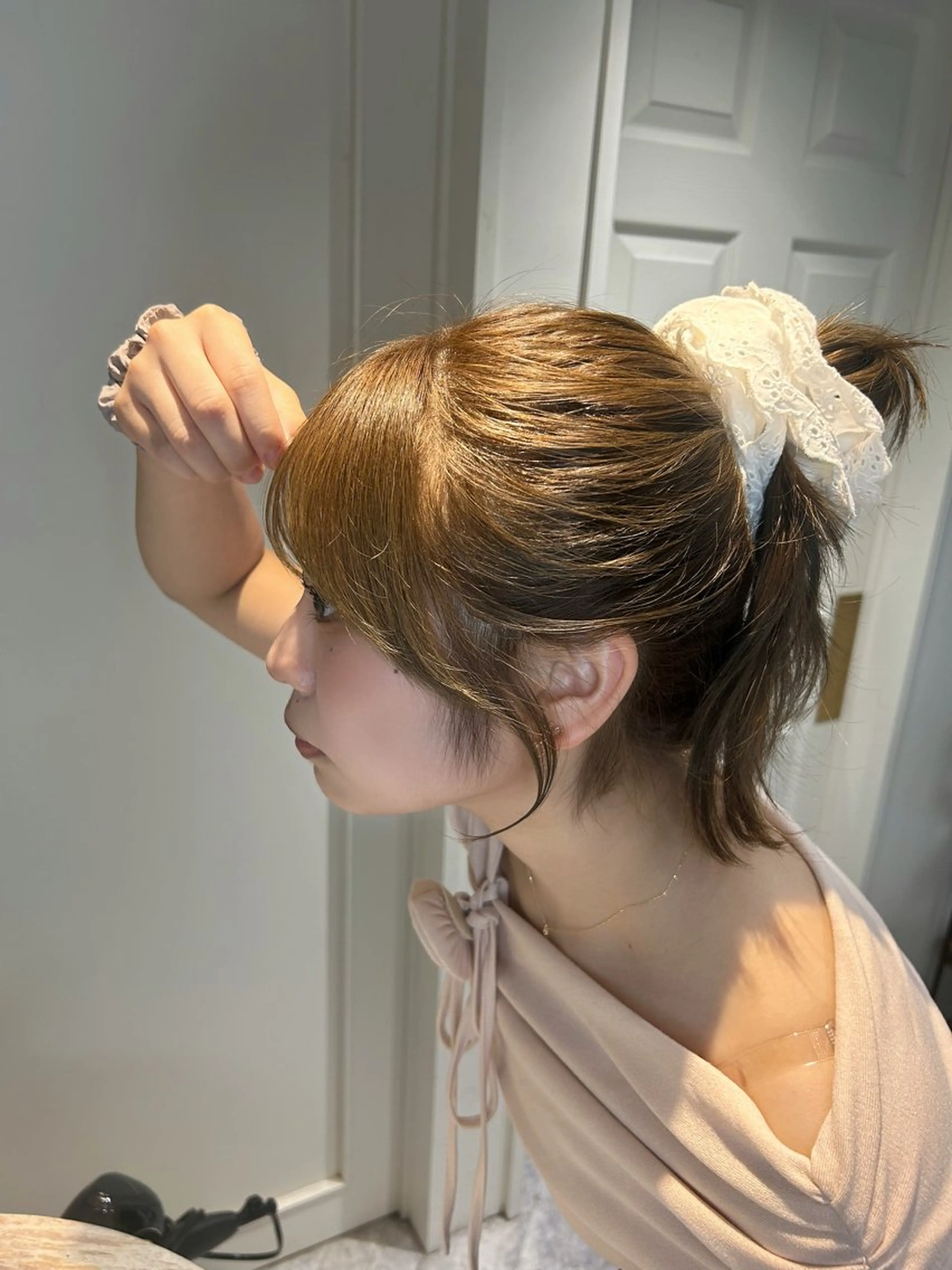 ミディアム レイヤーカット ヘアカラー トリートメント LOE Yuuka/42🩵のヘアスタイル
