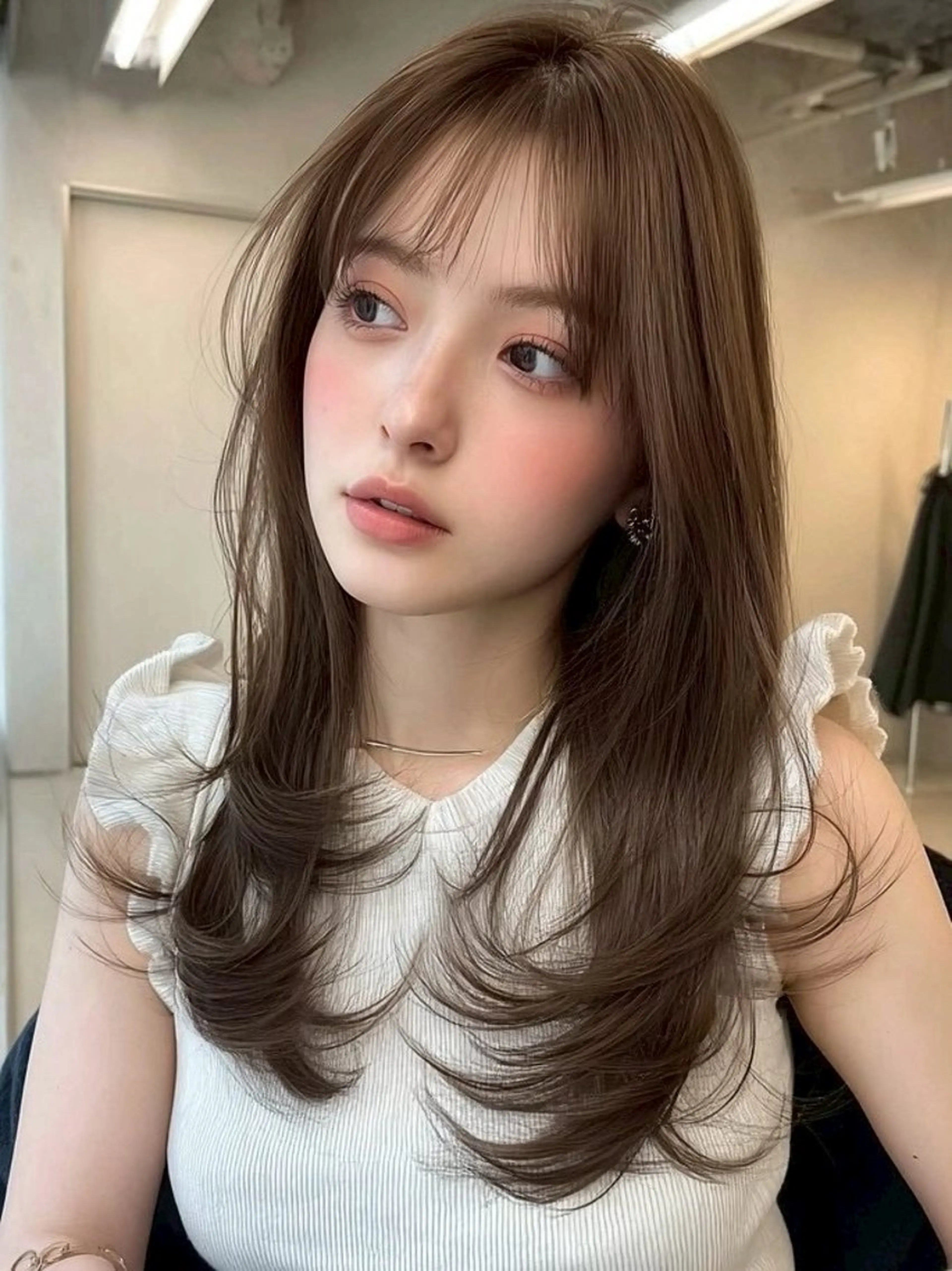 ミディアム カット ヘアカラー トリートメント 小顔カット✨ 透明感カラー/村上のヘアスタイル