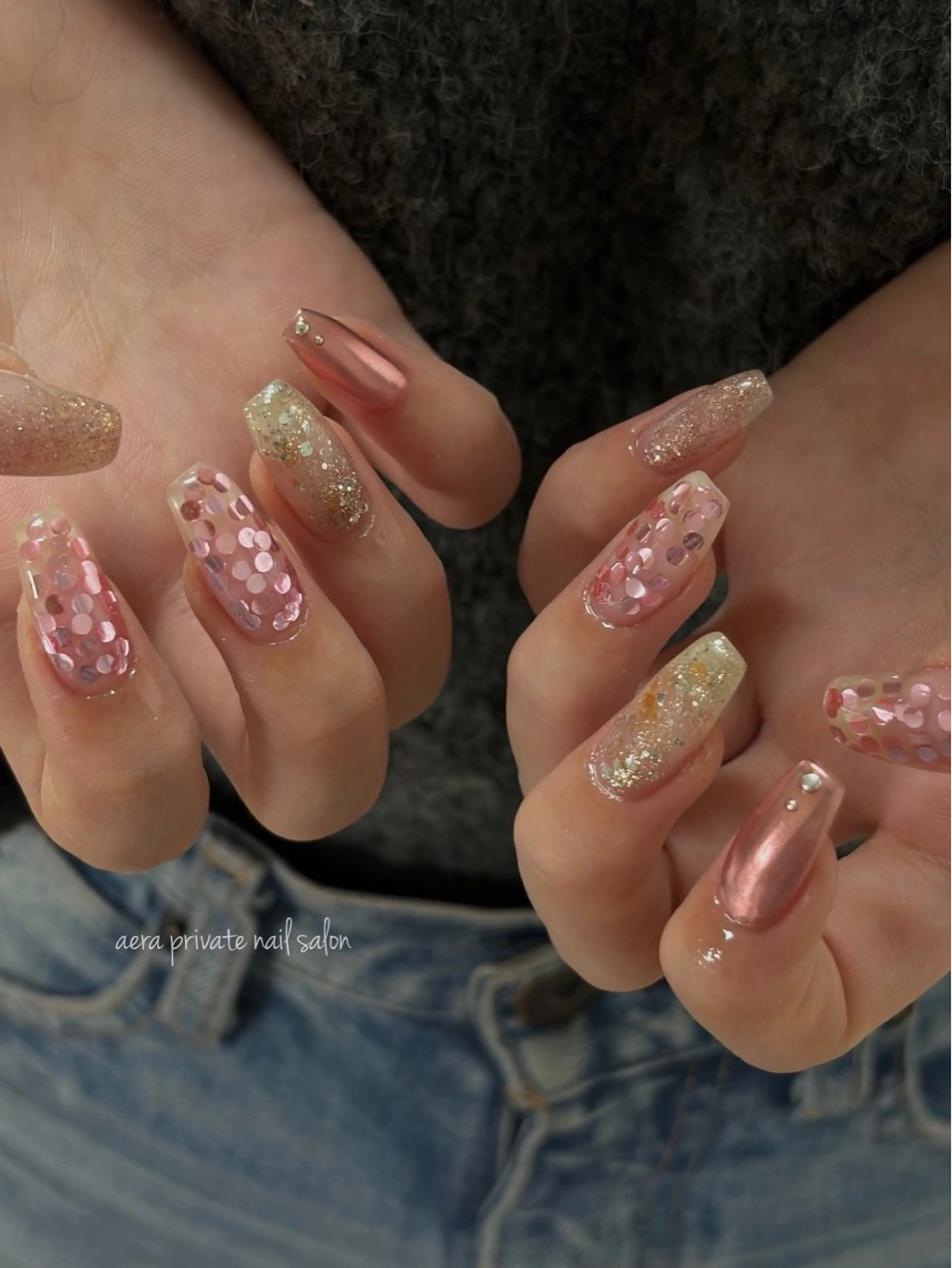 ネイル ピンク 春ネイル ハンドネイル 川端 京香のネイルデザイン