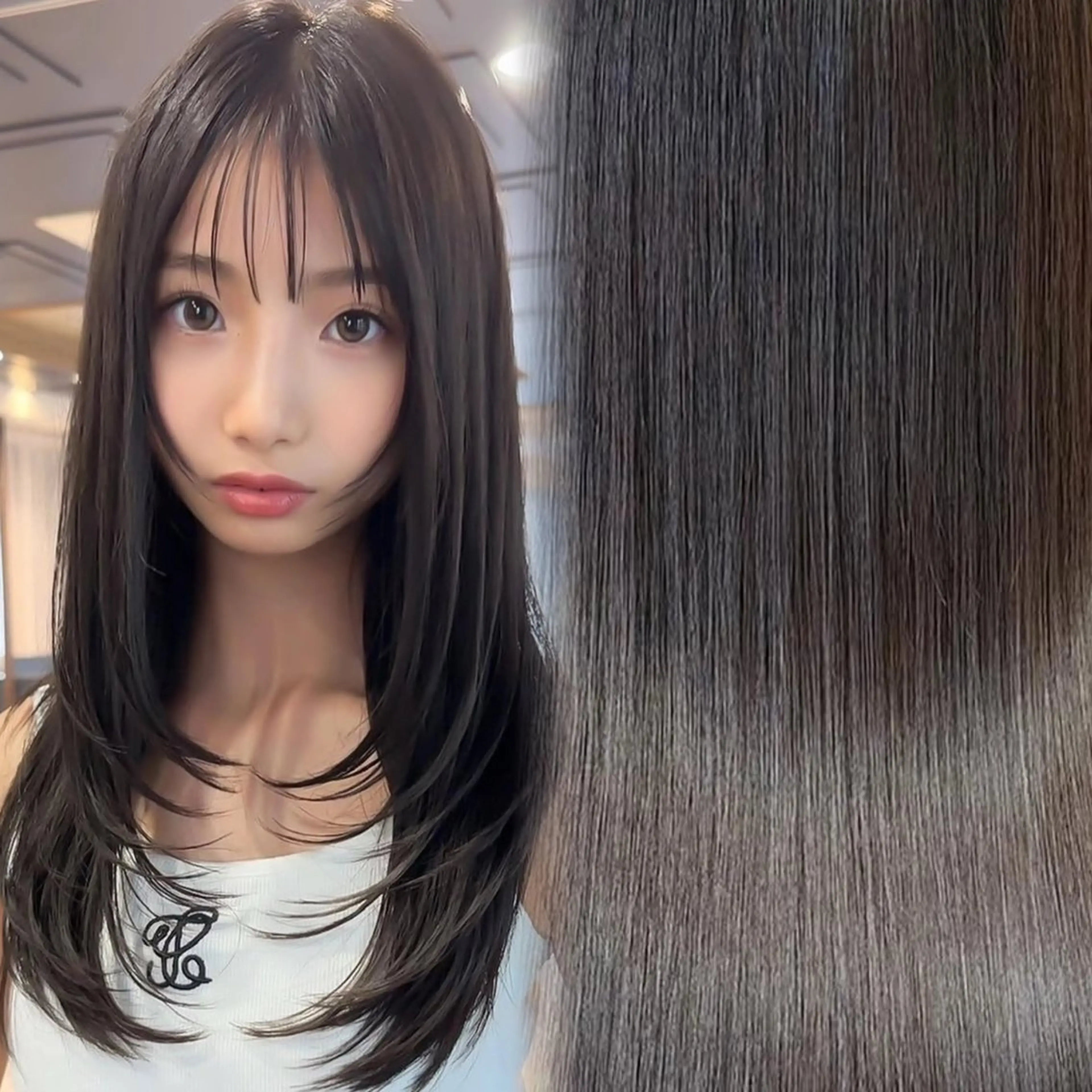 ロング カラー 縮毛矯正 トリートメント 沓澤 遼のヘアスタイル