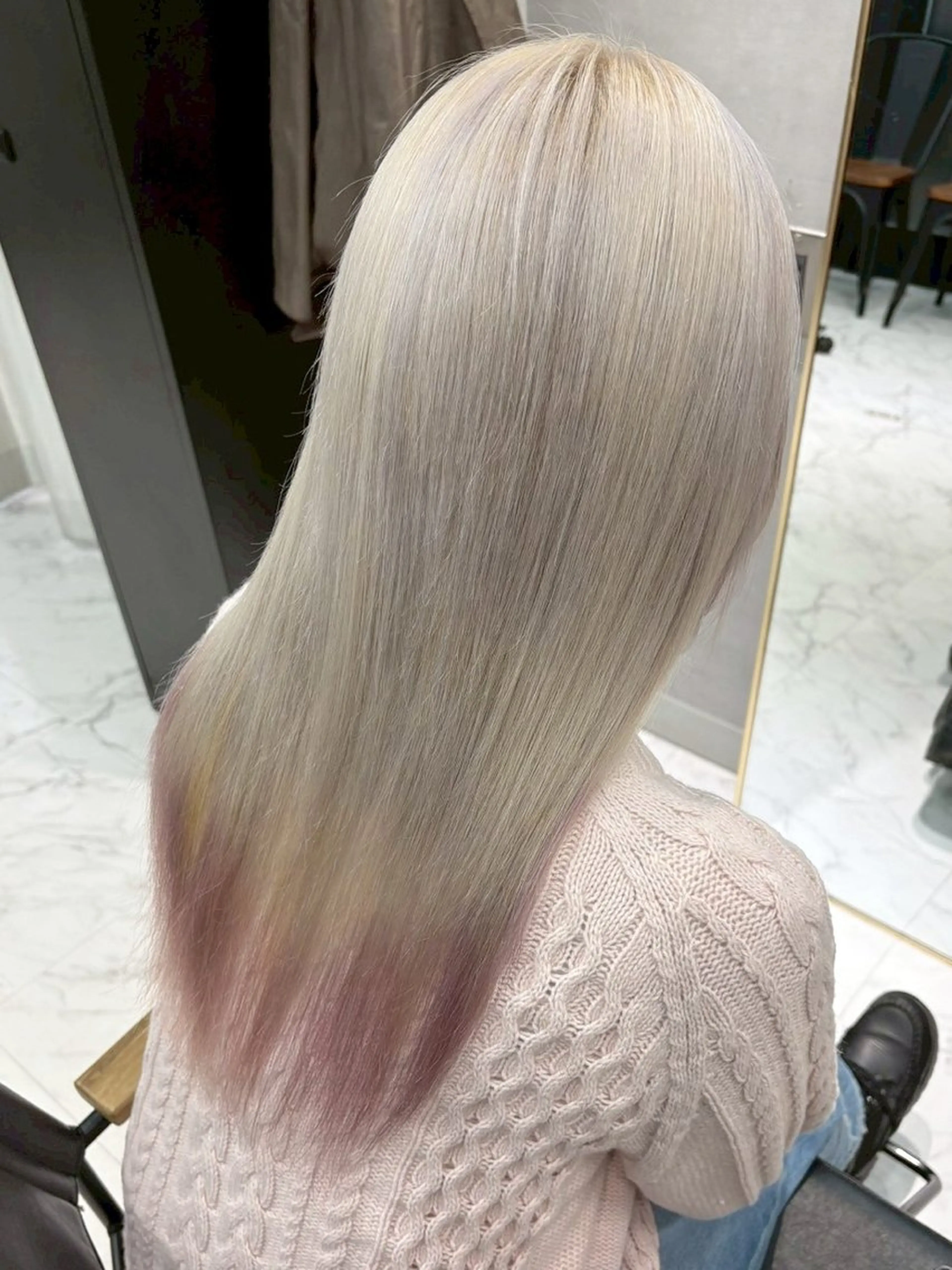 ロング カラー カット ヘアカラー トリートメント ハイトーン/韓国風/ 艶髪/吉祥寺のヘアスタイル