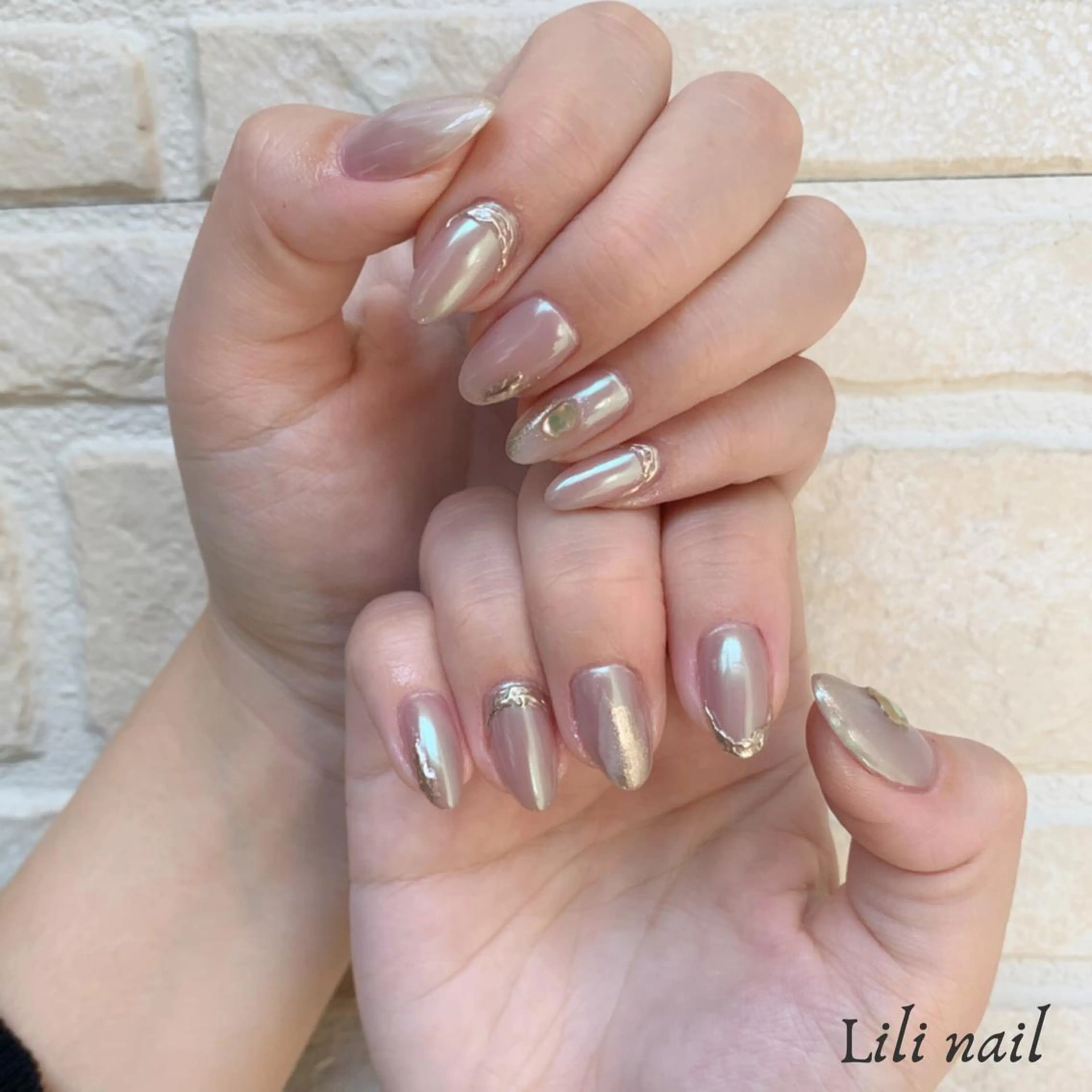 ネイル アートネイル オーロラネイル 氷ネイル・うるうるネイル キラキラネイル ミラーネイル ハンドネイル Lilibeauty salonのネイルデザイン