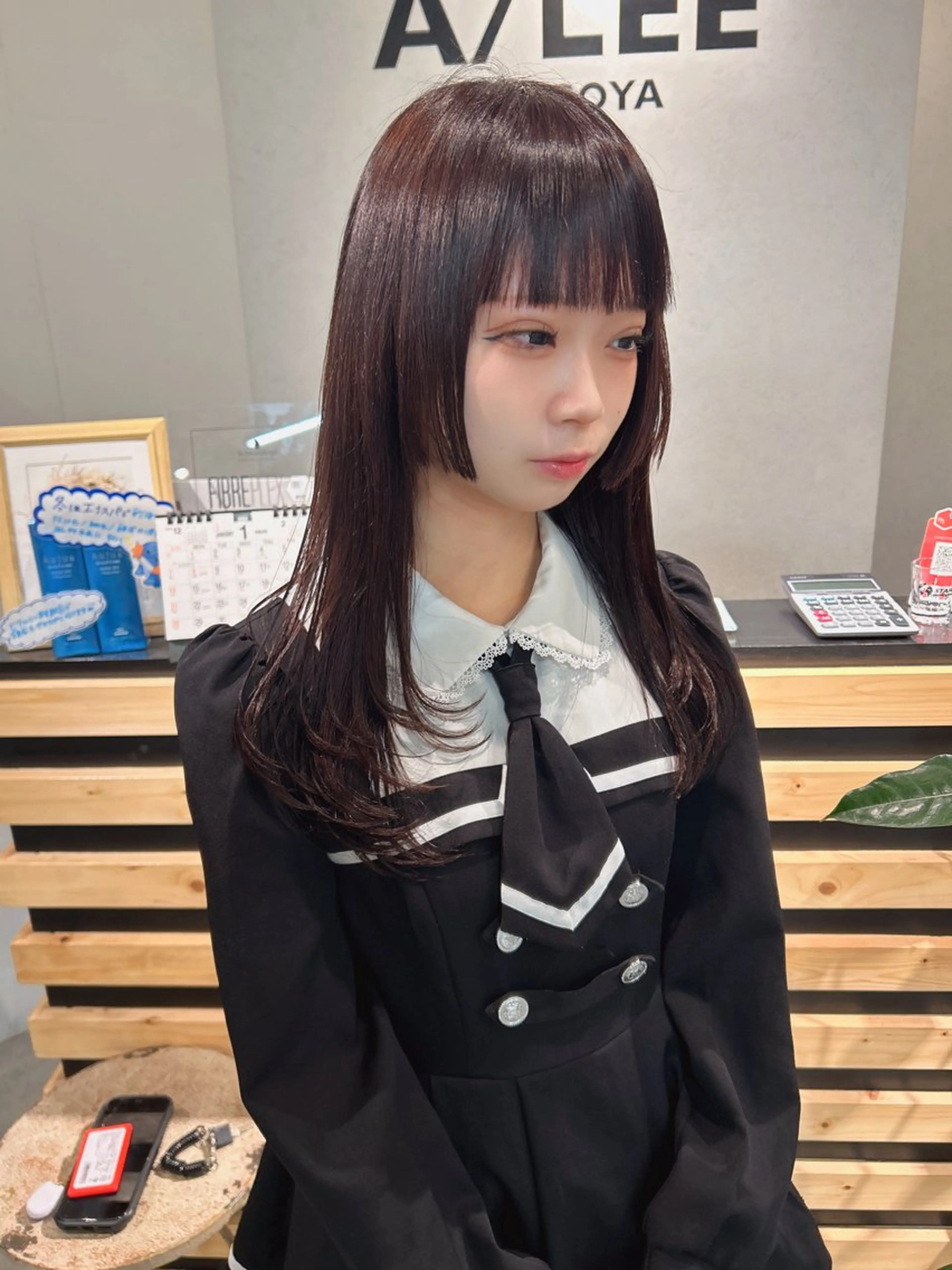 ミディアム カラー レイヤーカット ウルフカット カット ヘアカラー トリートメント ウルフカット レイヤーカット上柿のヘアスタイル
