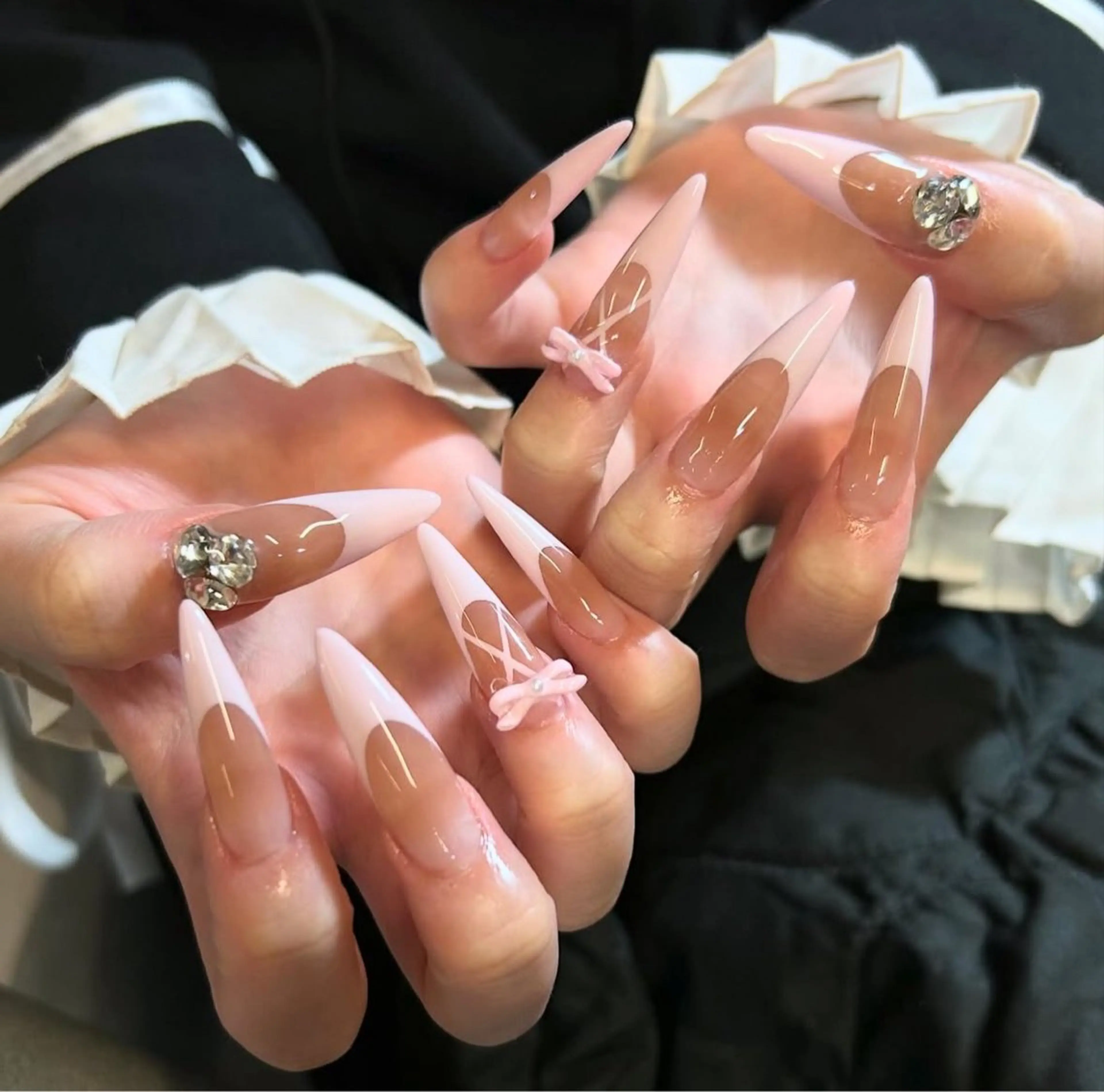 ロング ロング Latte Nail 十三のネイルデザイン