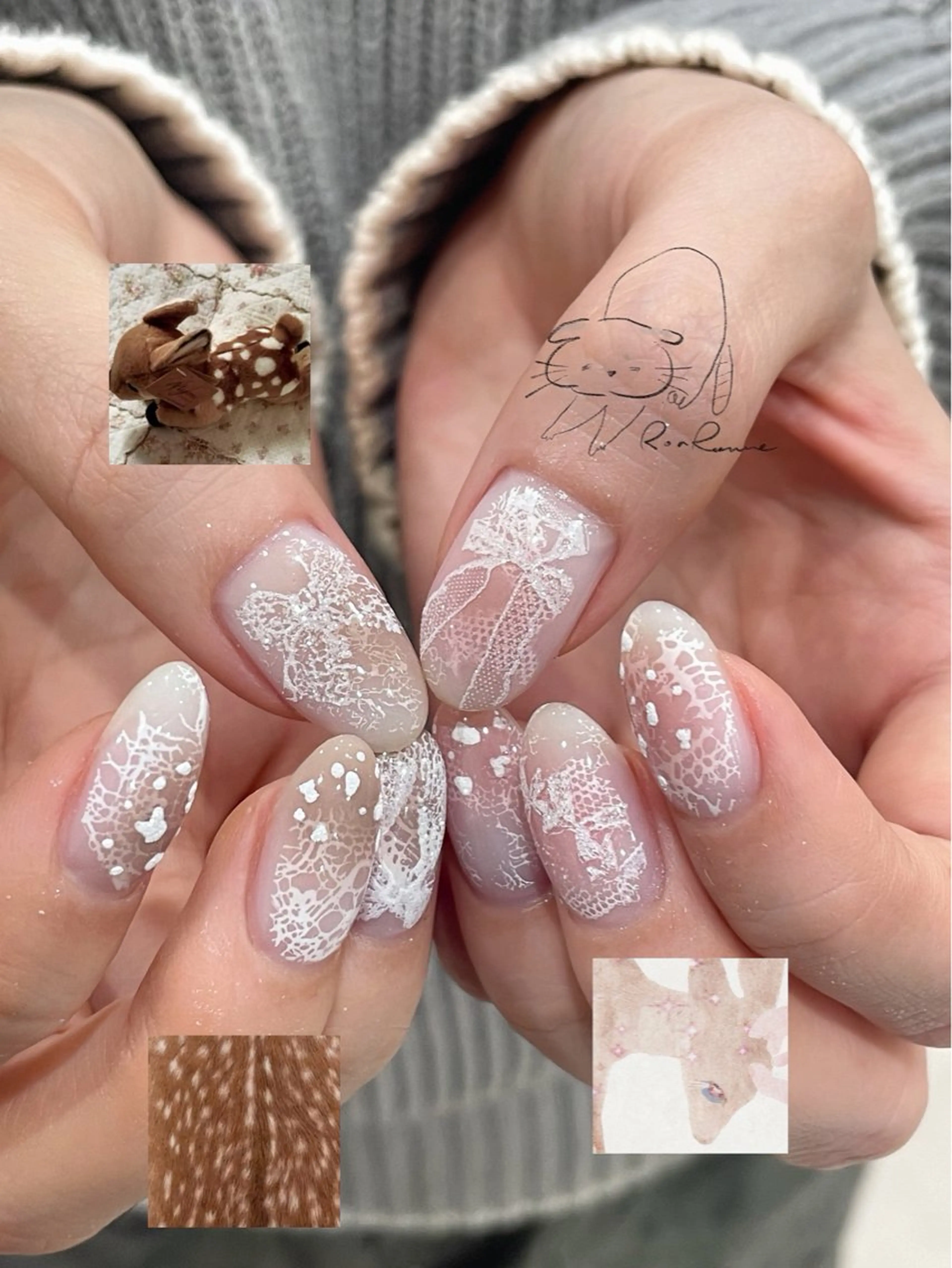 ネイル オーロラネイル 長さ出し フレンチネイル ジェルネイル ミラーネイル ハンドネイル ronronne .のネイルデザイン