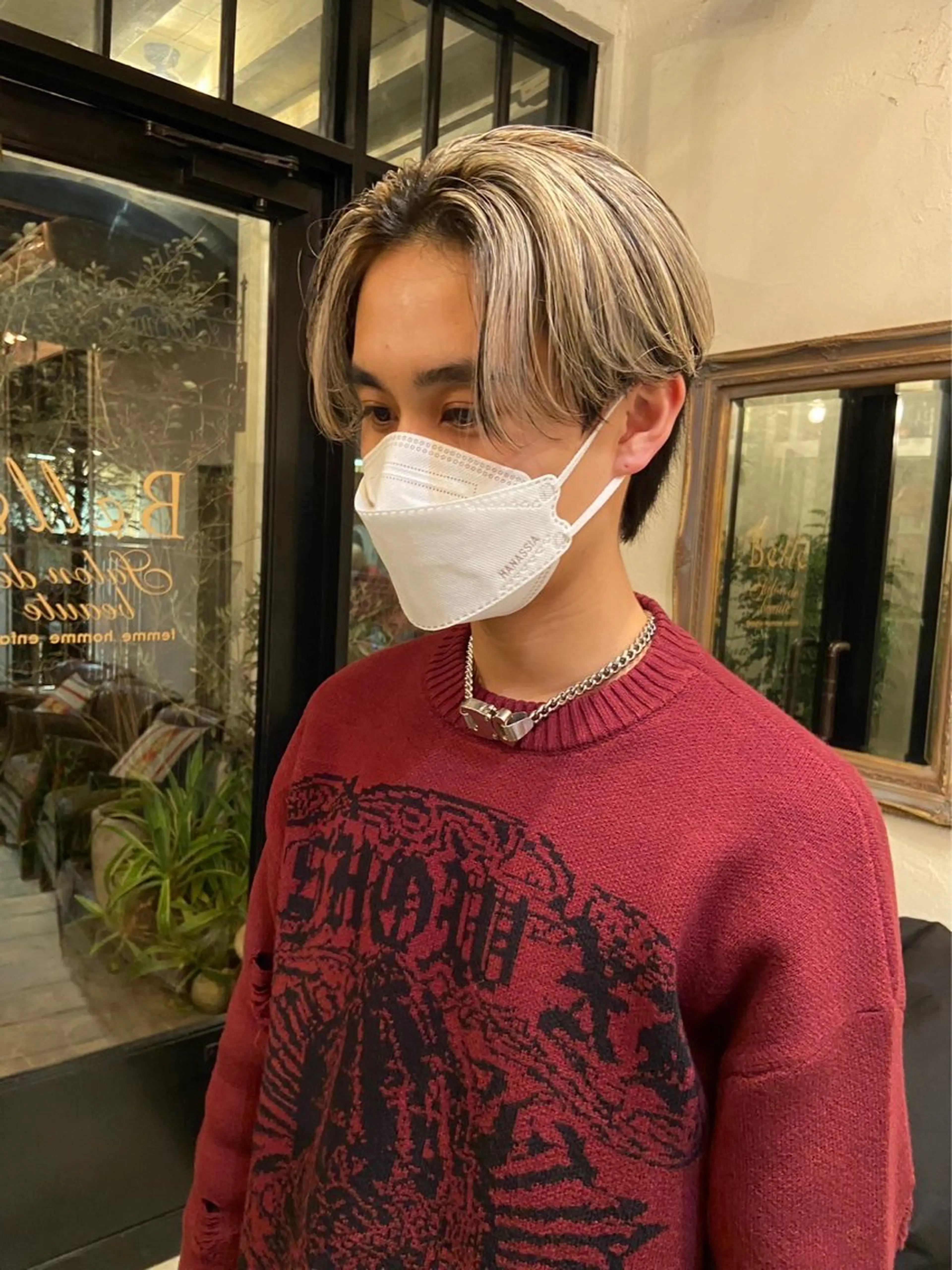 カラー メンズ メンズハイライト ハイライトカラー 抜きっぱなしブロンド /ハイトーン/カナタのヘアスタイル