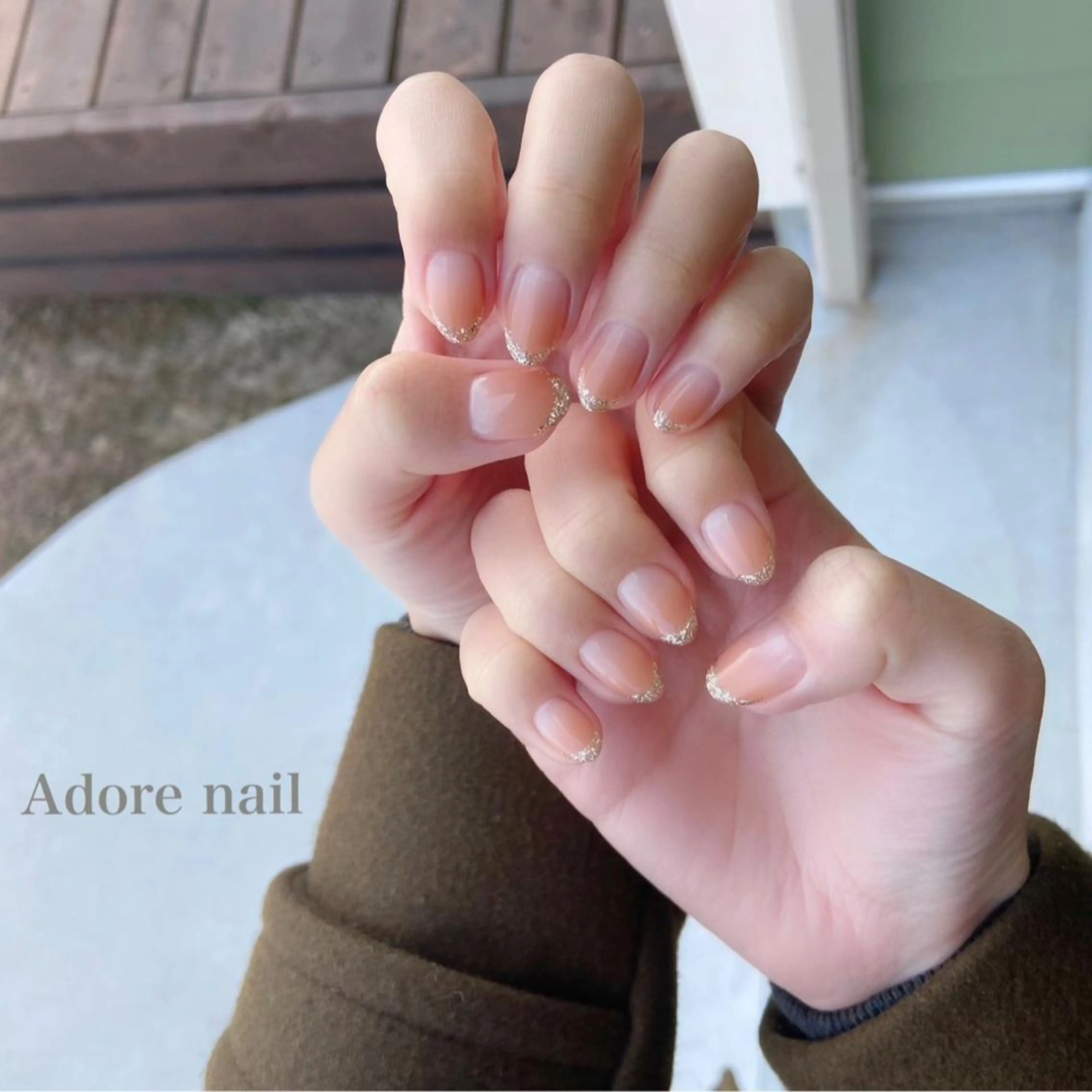 カラー ネイル マツエク・マツパ グラデーションカラー テラコッタ 成人式 クリアネイル 成人式 Adore nailのネイルデザイン