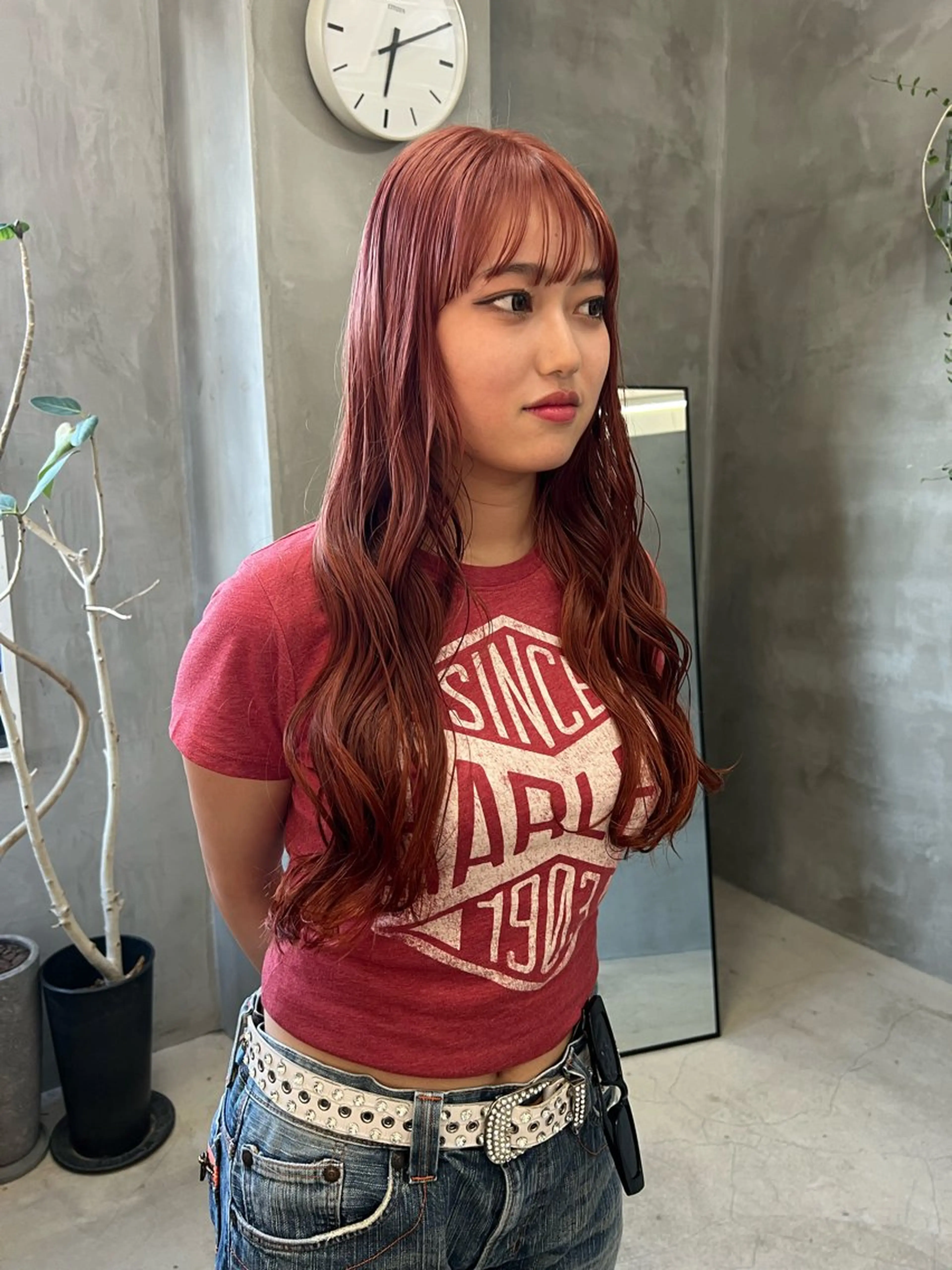 ロング カラー オレンジ カット ヘアカラー トリートメント Kaito🐶/ デザイン/レイヤーのヘアスタイル