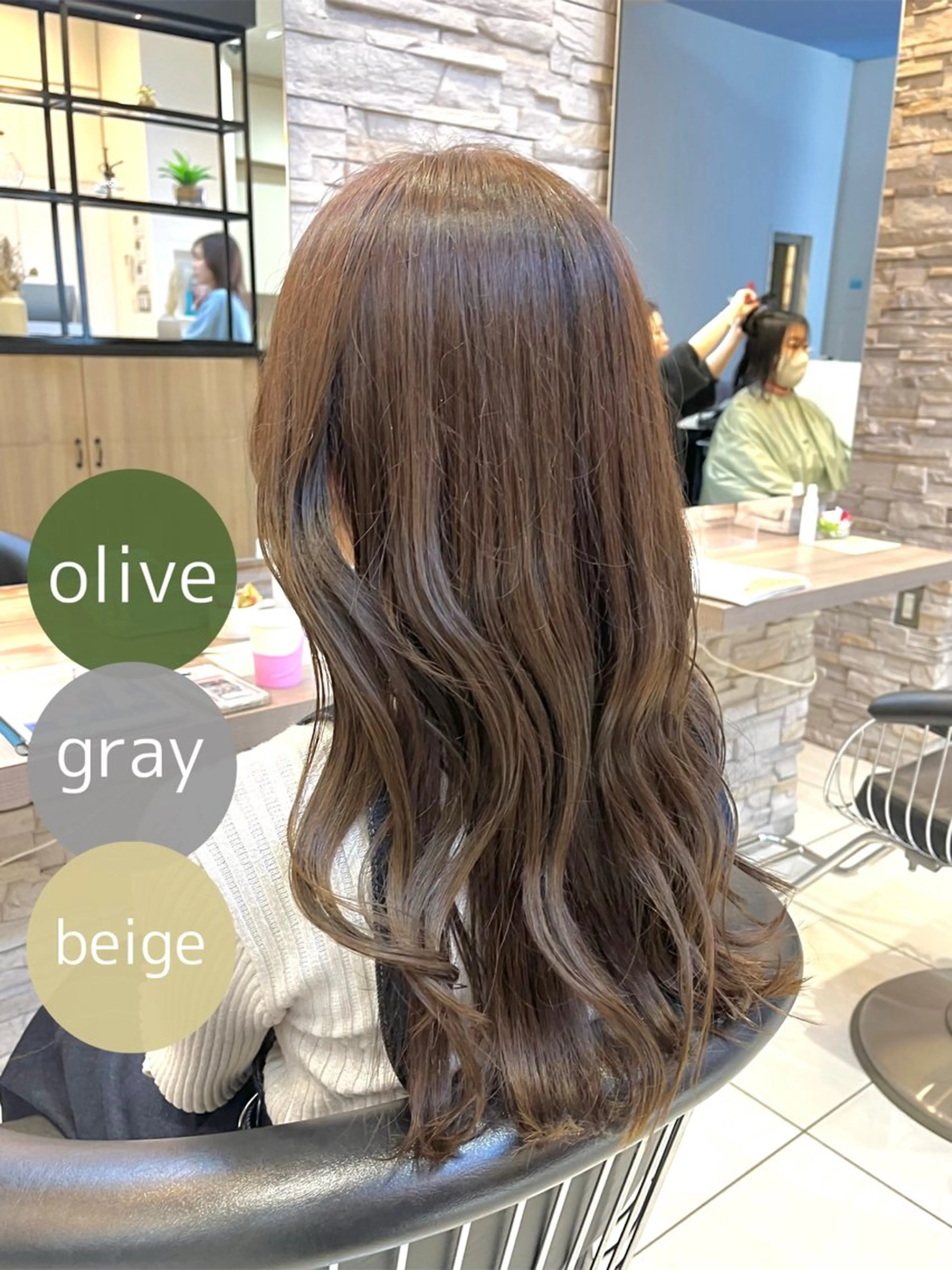 セミロング カット ヘアカラー トリートメント 透明感カラー/ くびれヘア/館岡俊平のヘアスタイル