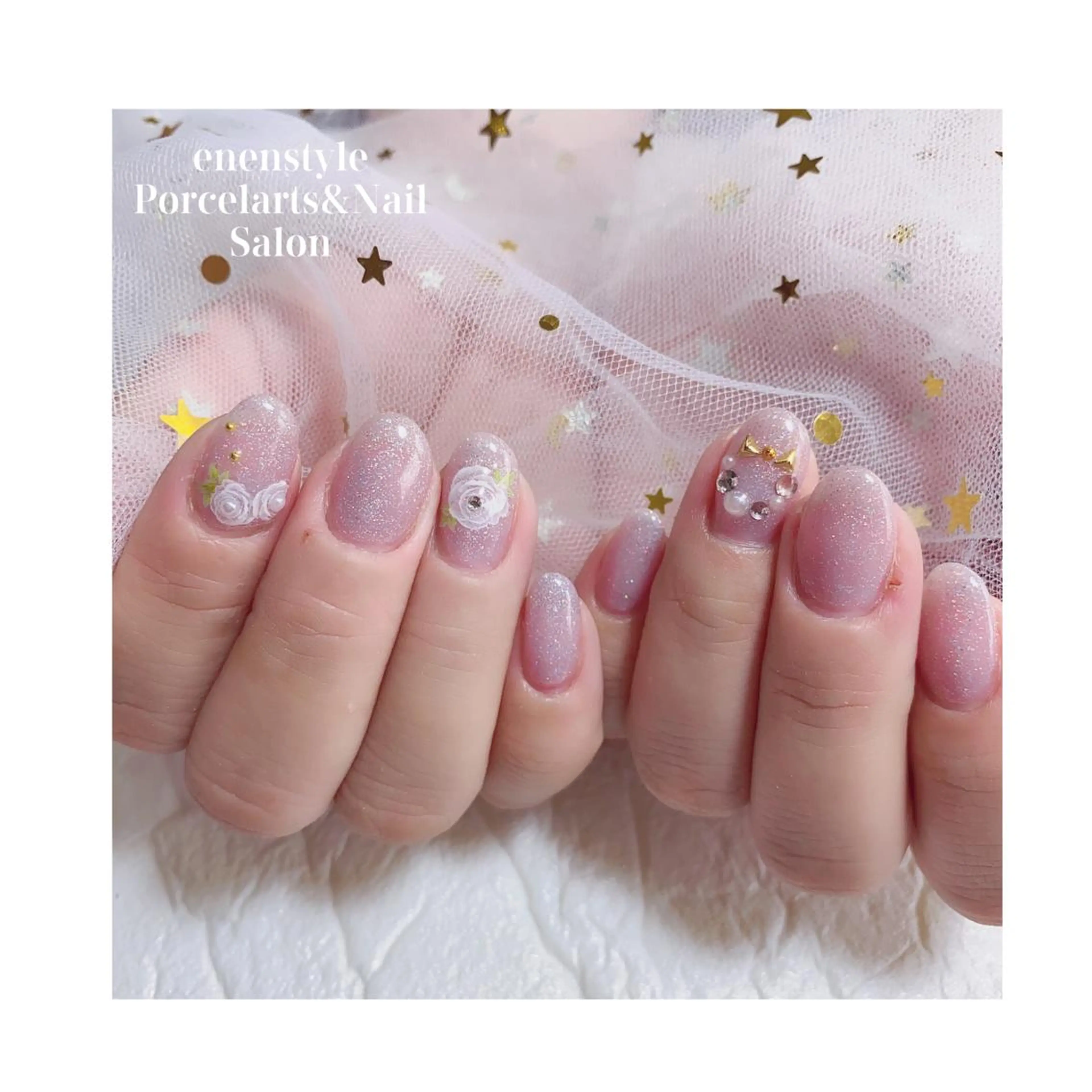 ミディアム ネイル ジェルネイル ニュアンスネイル オフィスネイル ワンカラーネイル パラジェル 👑enen style👑のネイルデザイン