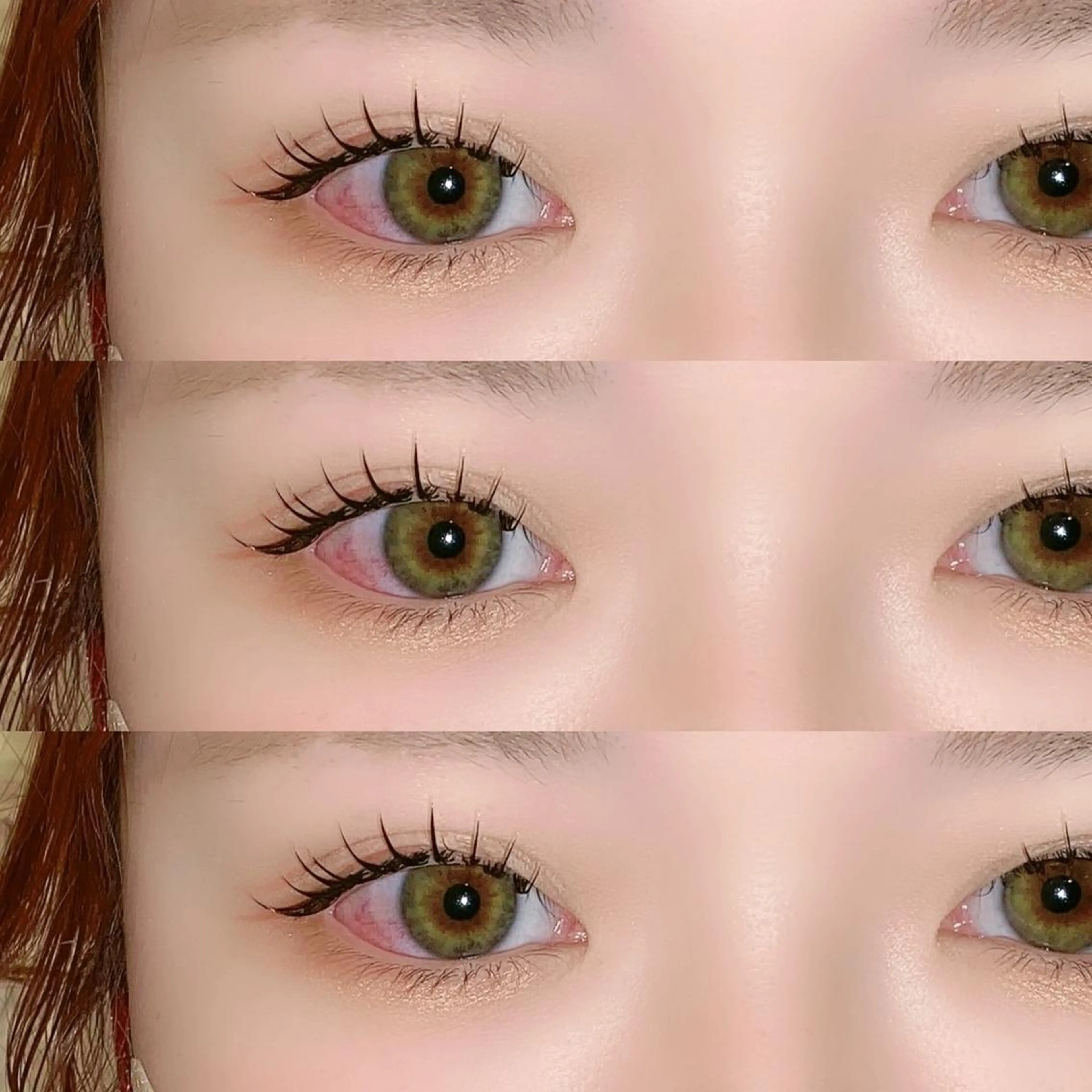 マツエク・マツパ 束感まつ毛 フラットラッシュ 韓国風マツエク パリジェンヌラッシュリフト ボリュームラッシュ 肌に馴染むハイトーン /ミルクティーカラーのヘアスタイル