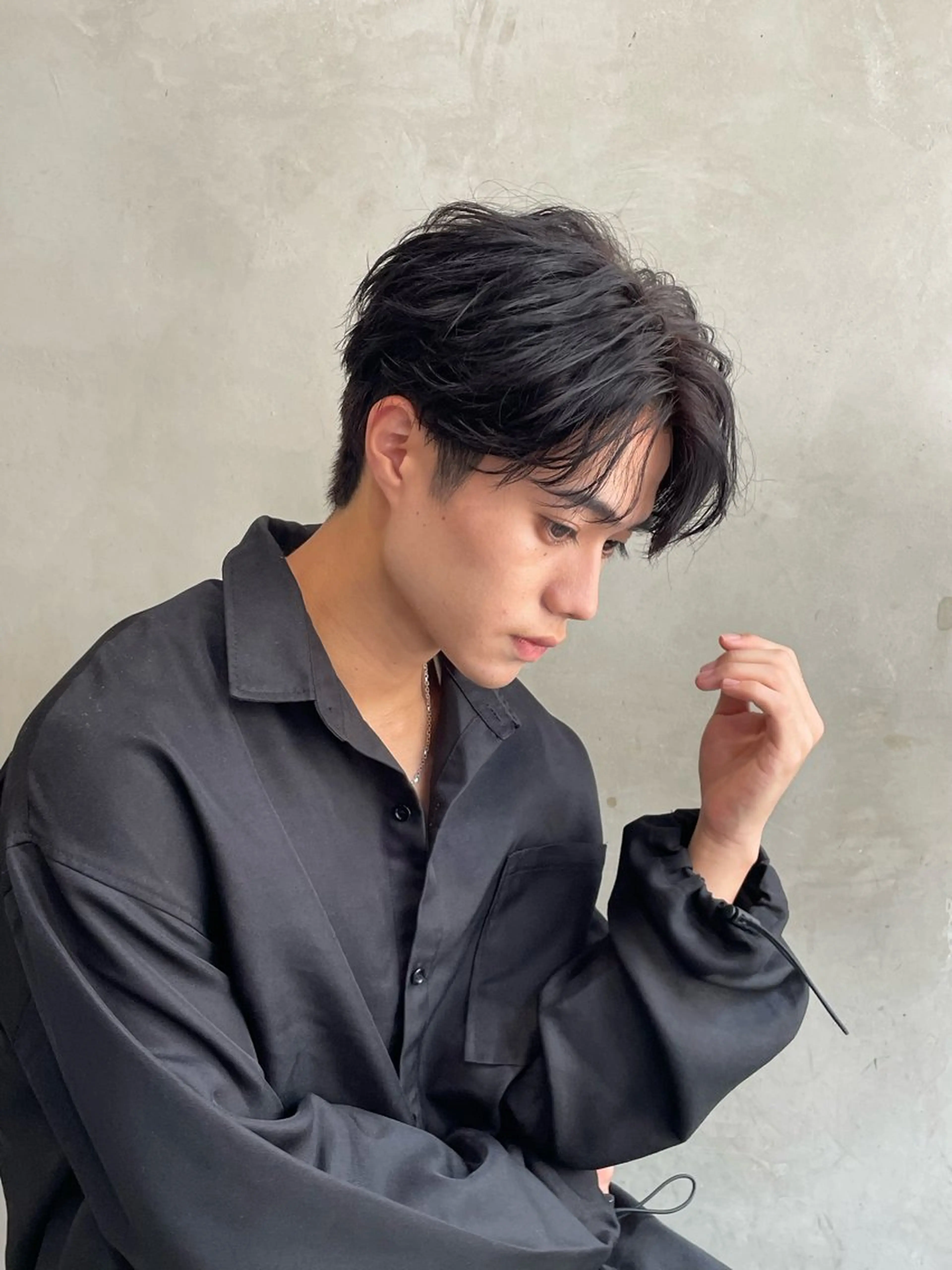 カラー パーマ メンズ カット ヘアカラー パーマ トリートメント ヘアセット 新宿/韓国ヘア/ 髪質改善ストレートのヘアスタイル