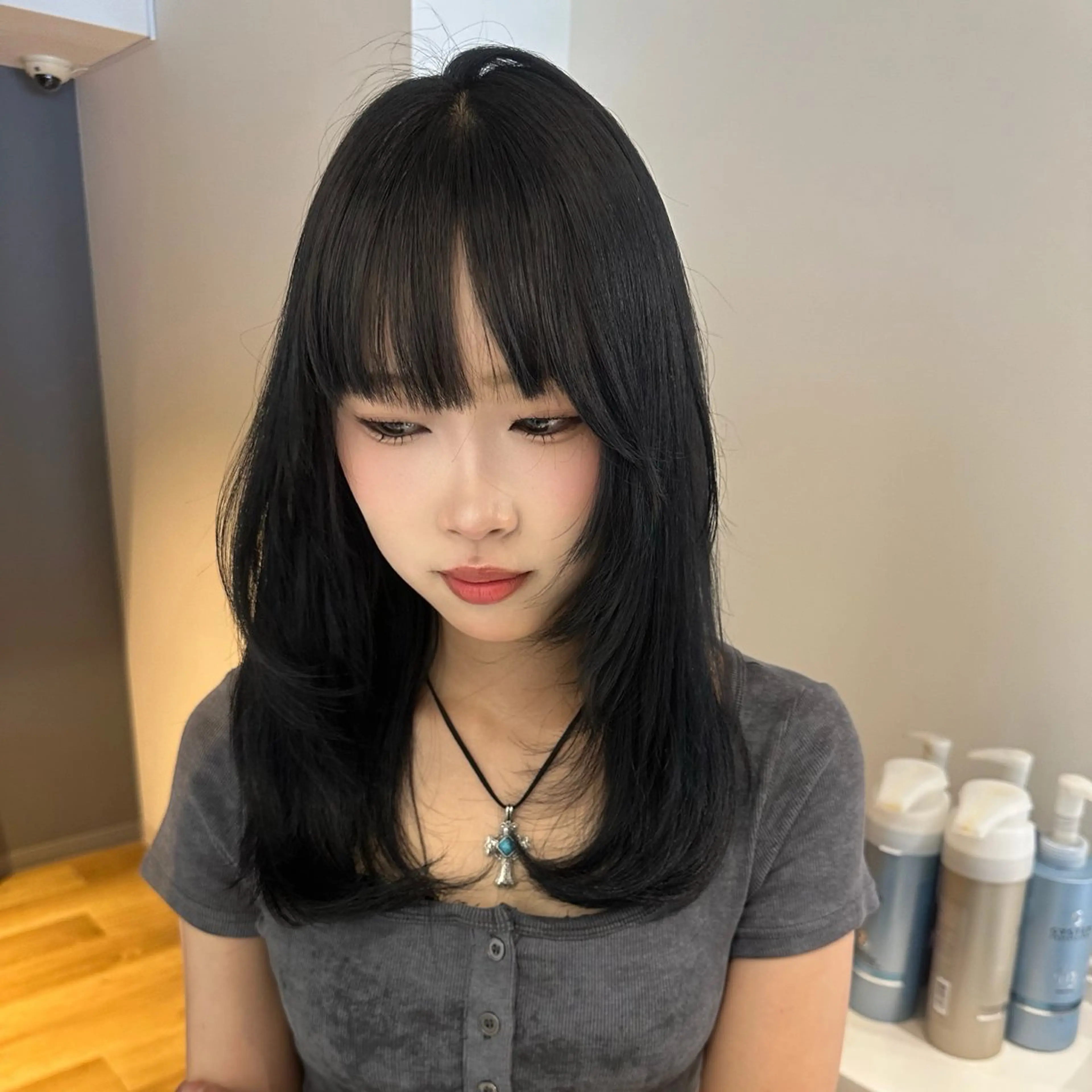 ミディアム カラー ヘアカラー 上品モテハイトーン chiakiのヘアスタイル