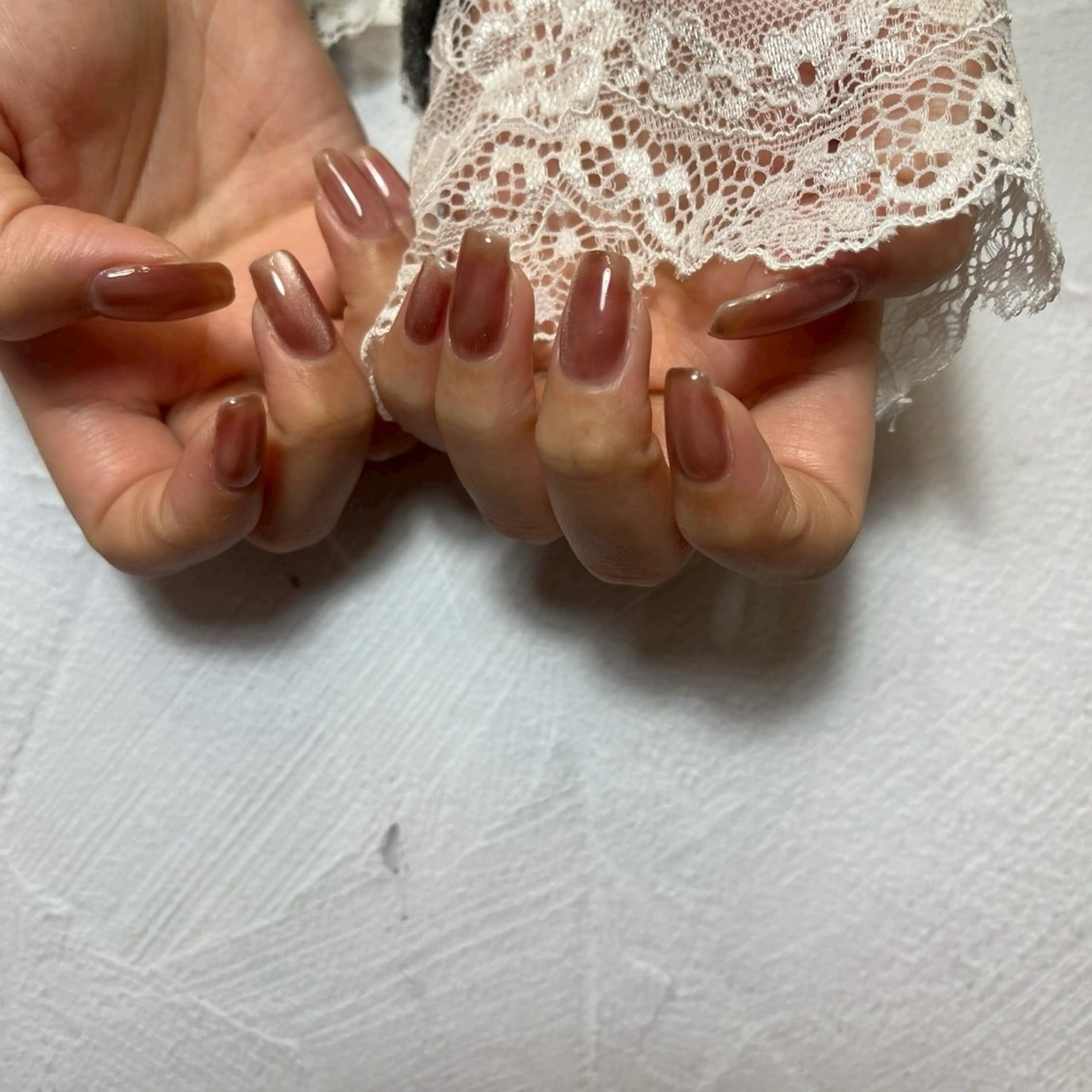 ネイル マグネットネイル オフィスネイル シンプルネイル soa.Aika 自爪育成のネイルデザイン