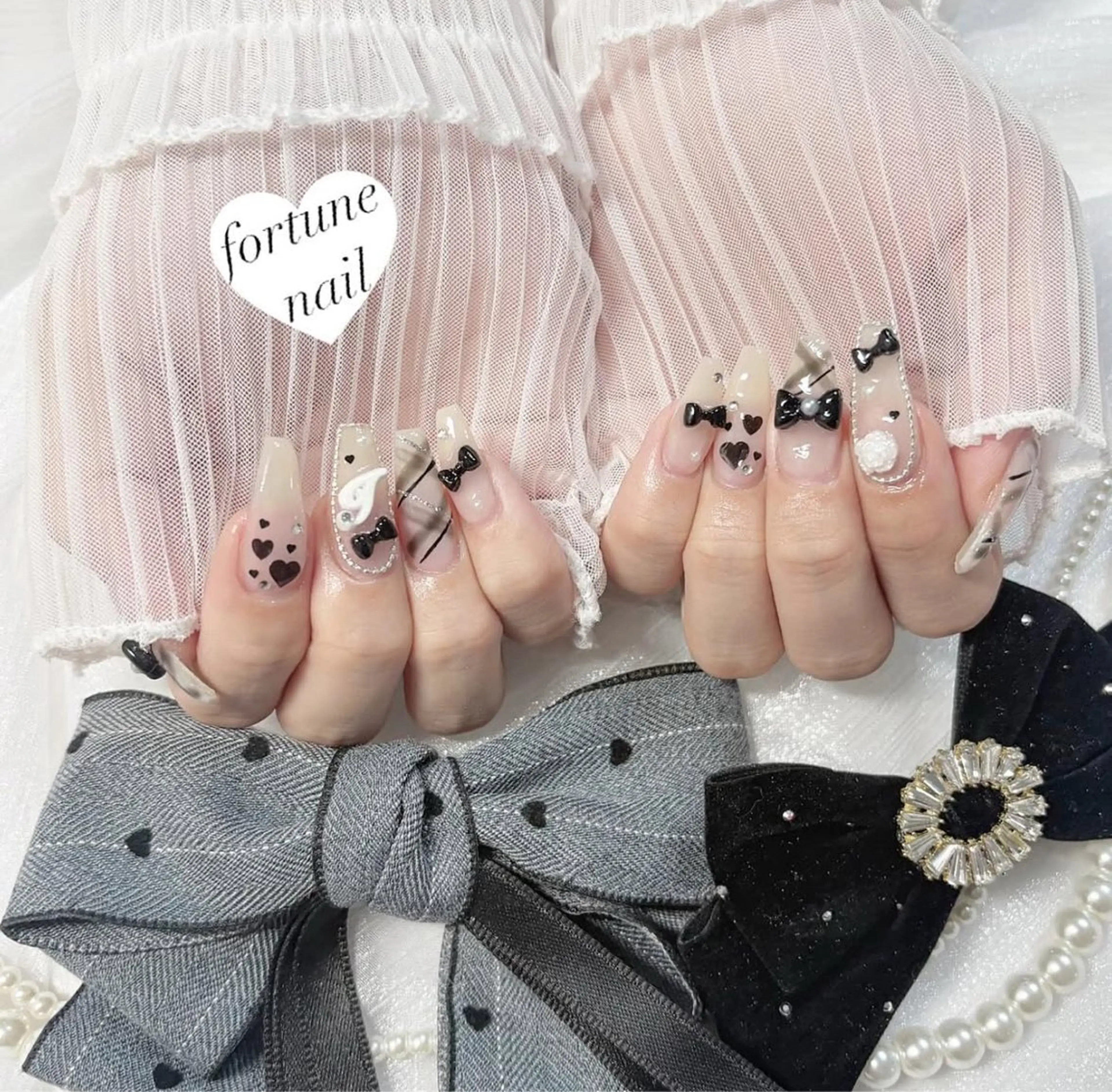 ネイル リボン ハンドネイル ☆saori ☆のネイルデザイン