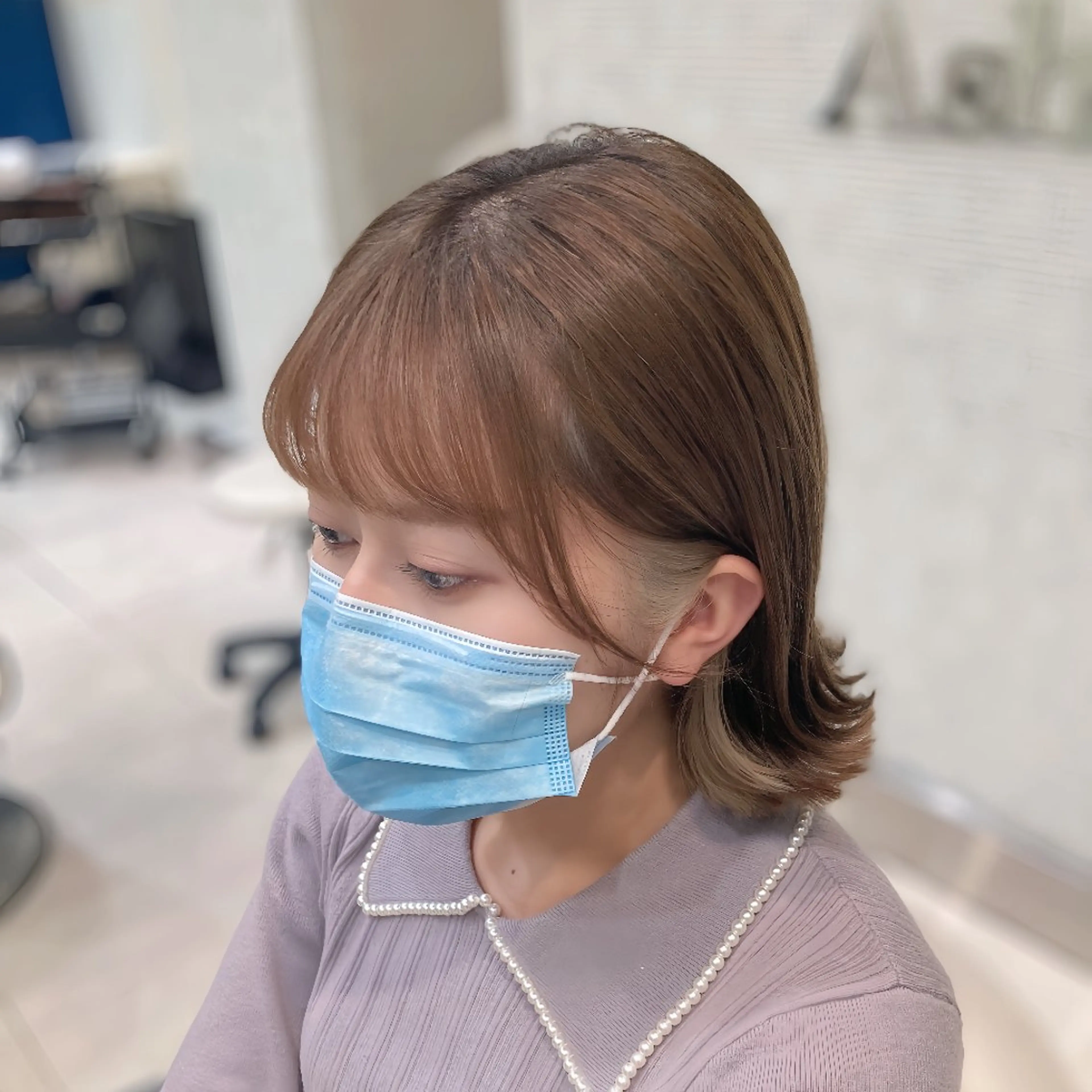セミロング カラー 髪質改善 カミムラのヘアスタイル