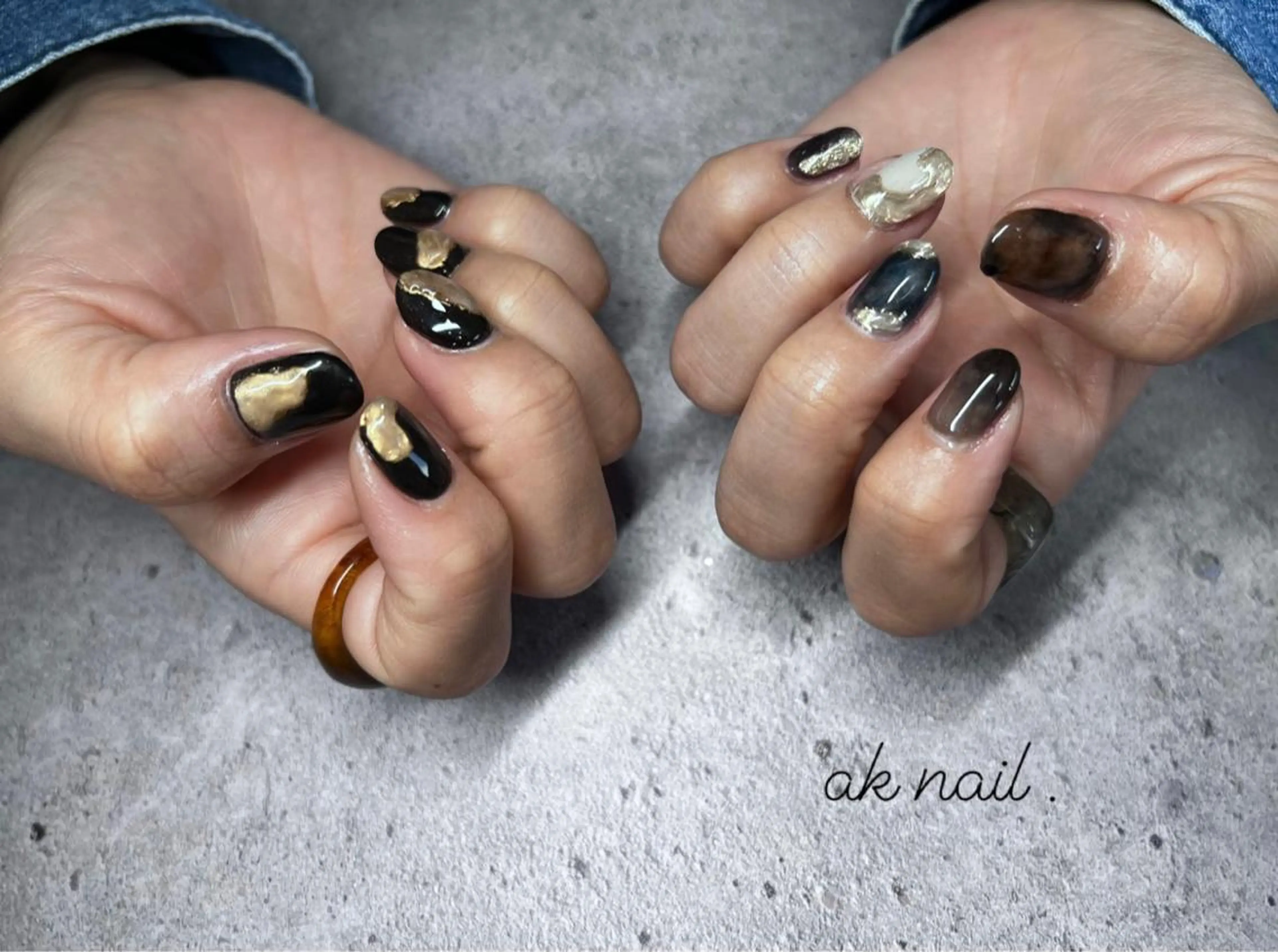 ショート ネイル ニュアンスネイル ak nail .のネイルデザイン