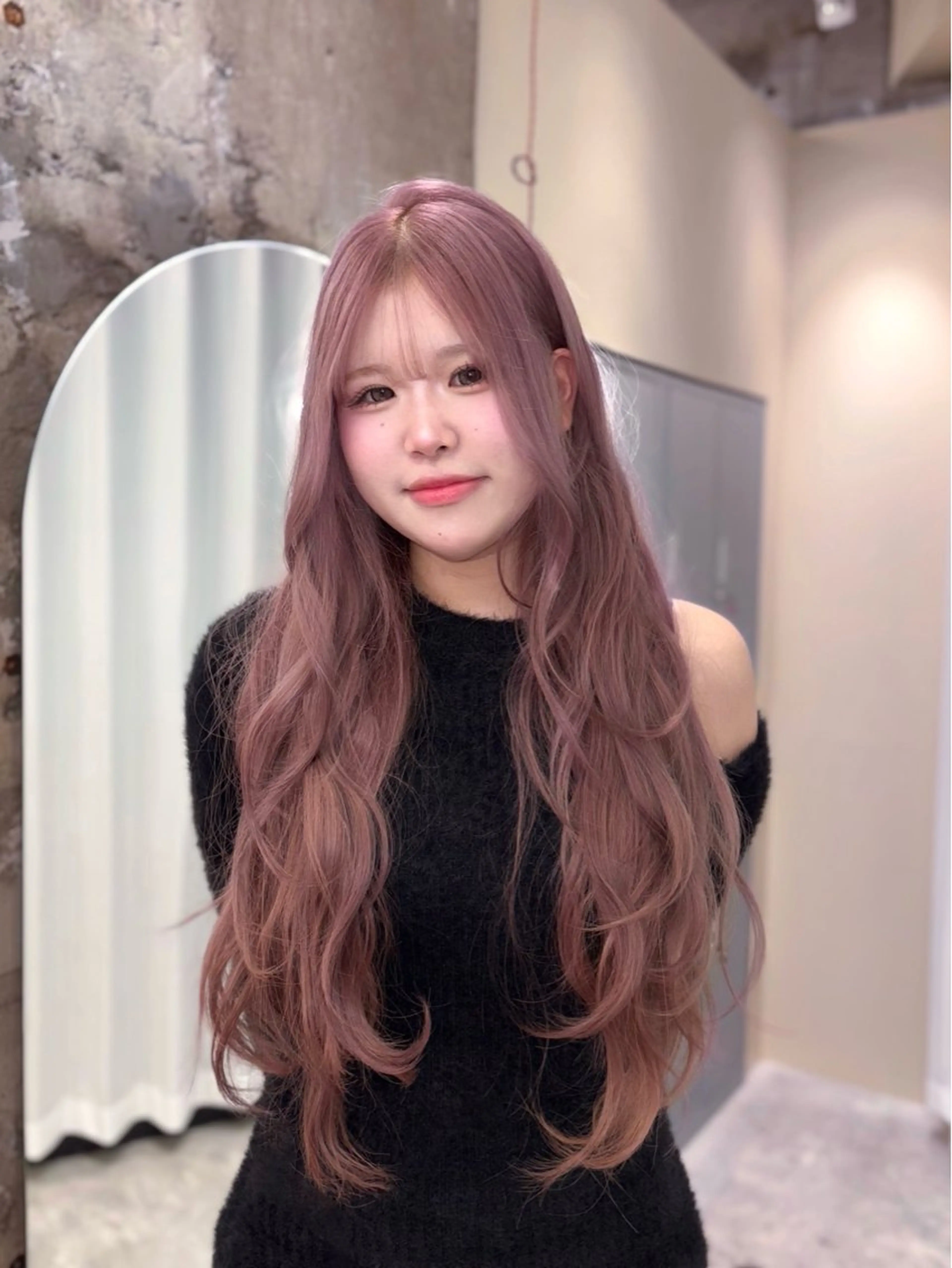 ロング カラー ピンクカラー シルバー ヘアカラー 名駅/GEM lit risaのヘアスタイル