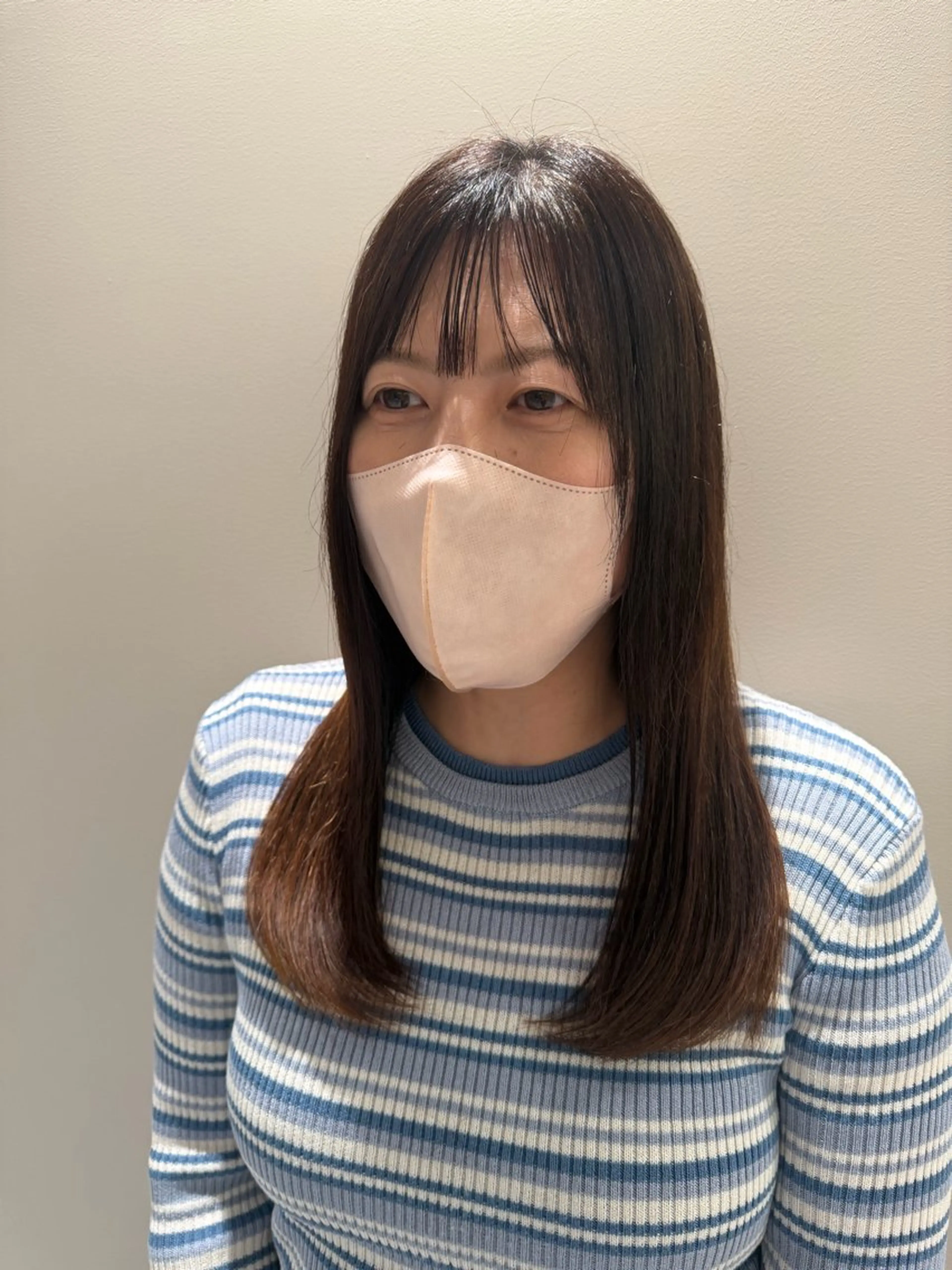 セミロング パーマ セミロングパーマ 縮毛矯正 パーマ 縮毛矯正 コテ巻きパーマ 阪上 沙織のヘアスタイル
