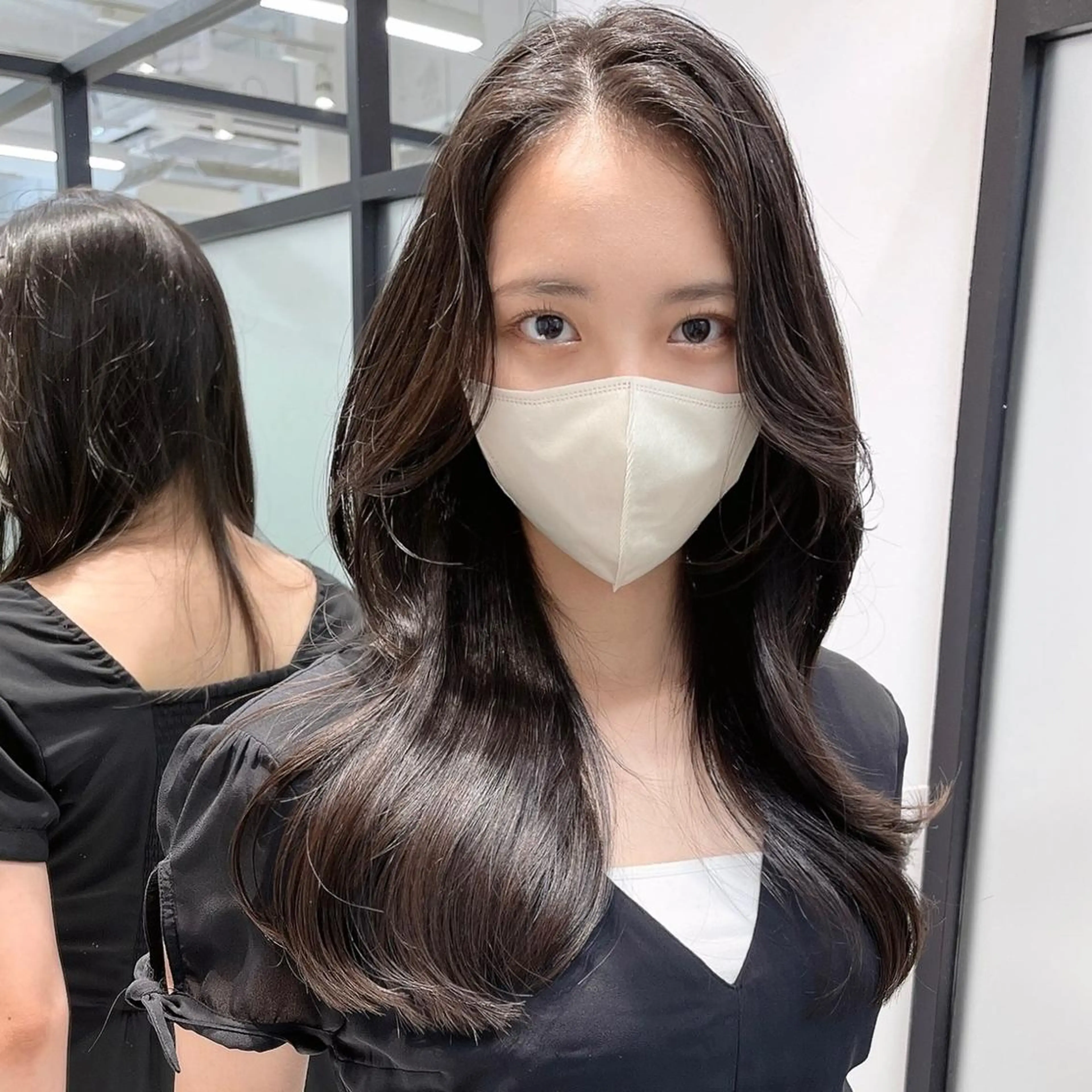 ロング カット ヘアカラー 韓国レイヤーカット 髪質改善▫️水野有真のヘアスタイル