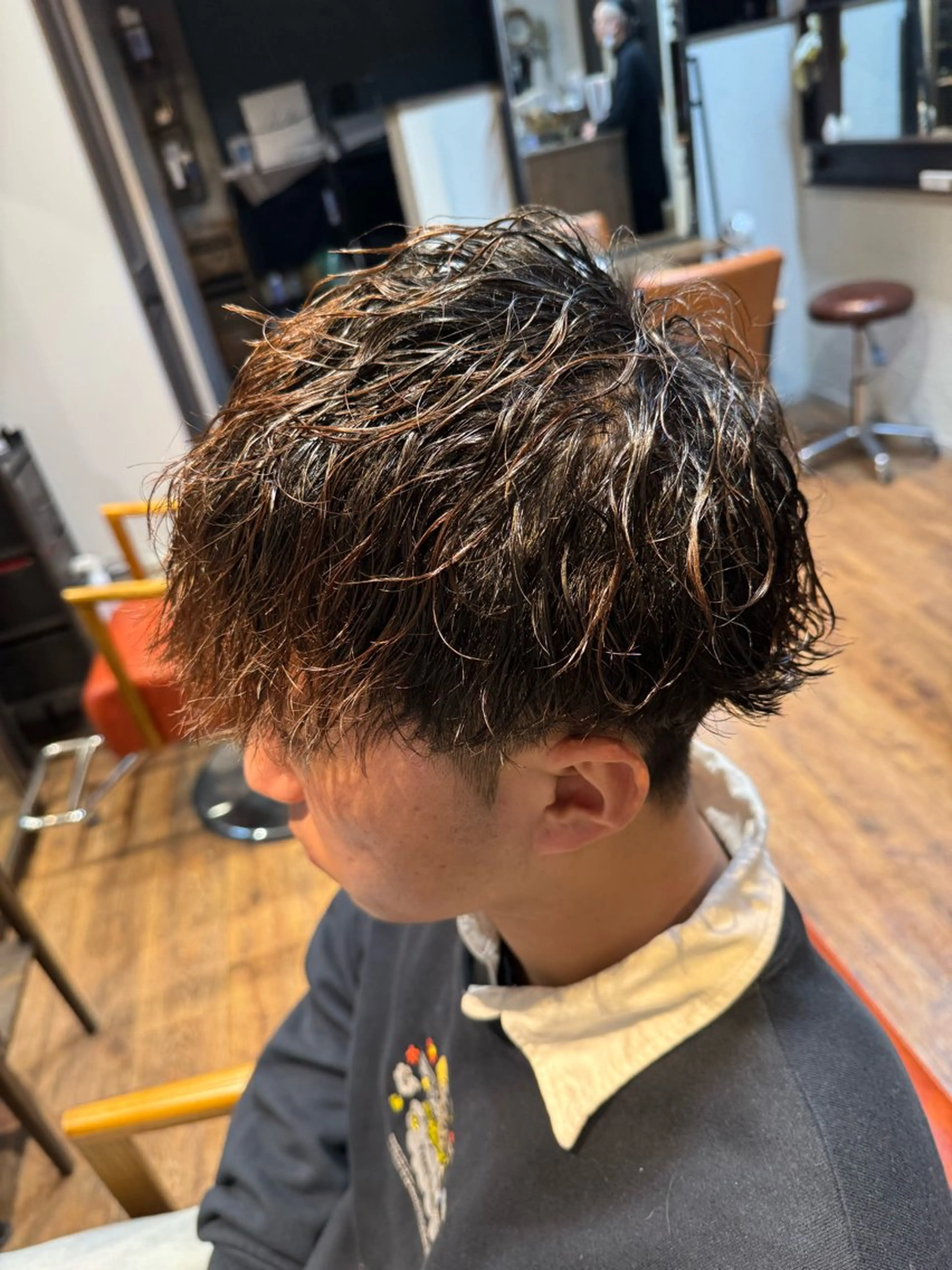 ショート パーマ メンズ カット パーマ ヘッドスパ ヘアセット 金子 富士のヘアスタイル