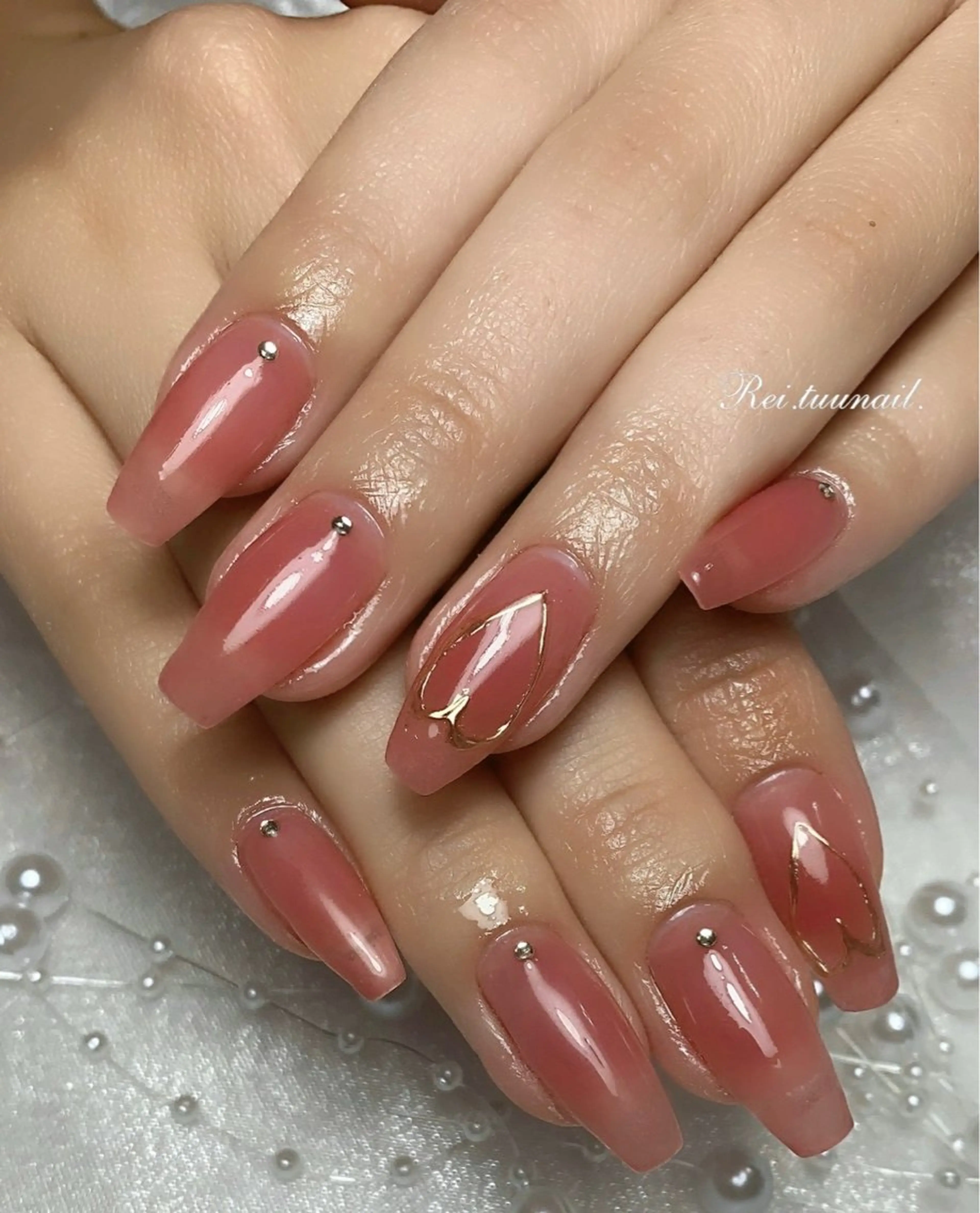 ネイル チークネイル フラッシュネイル フットネイル フレンチネイル ガラスフレンチ Nailsalon / Rei.tuuのネイルデザイン