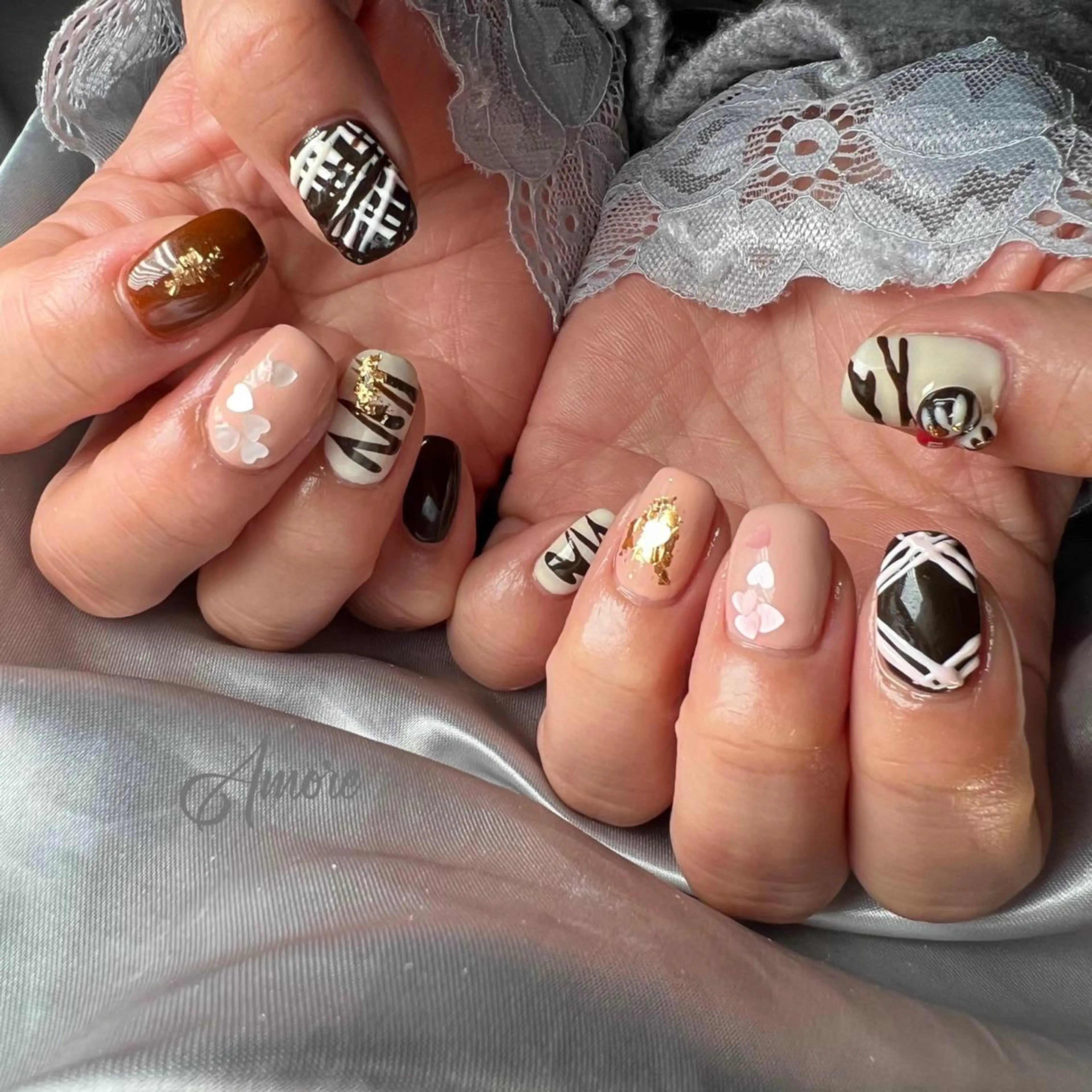 ネイル ジェルネイル 韓国ネイル ミラーネイル オフィスネイル パラジェル You kyehwaのネイルデザイン