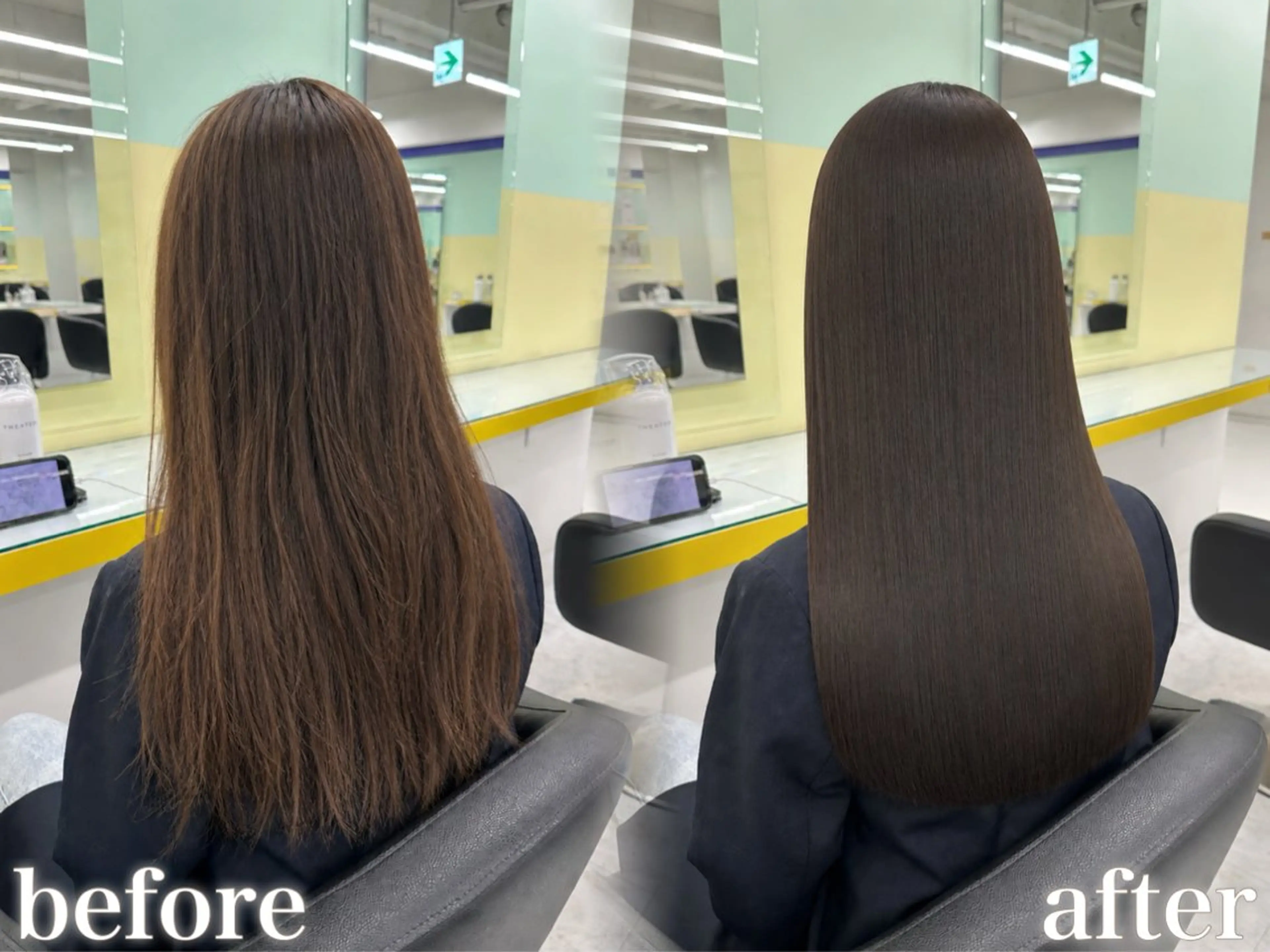 ロング カット 縮毛矯正 トリートメント ブリーチ縮毛矯正加藤 赤み無し透明感ヘアのヘアスタイル