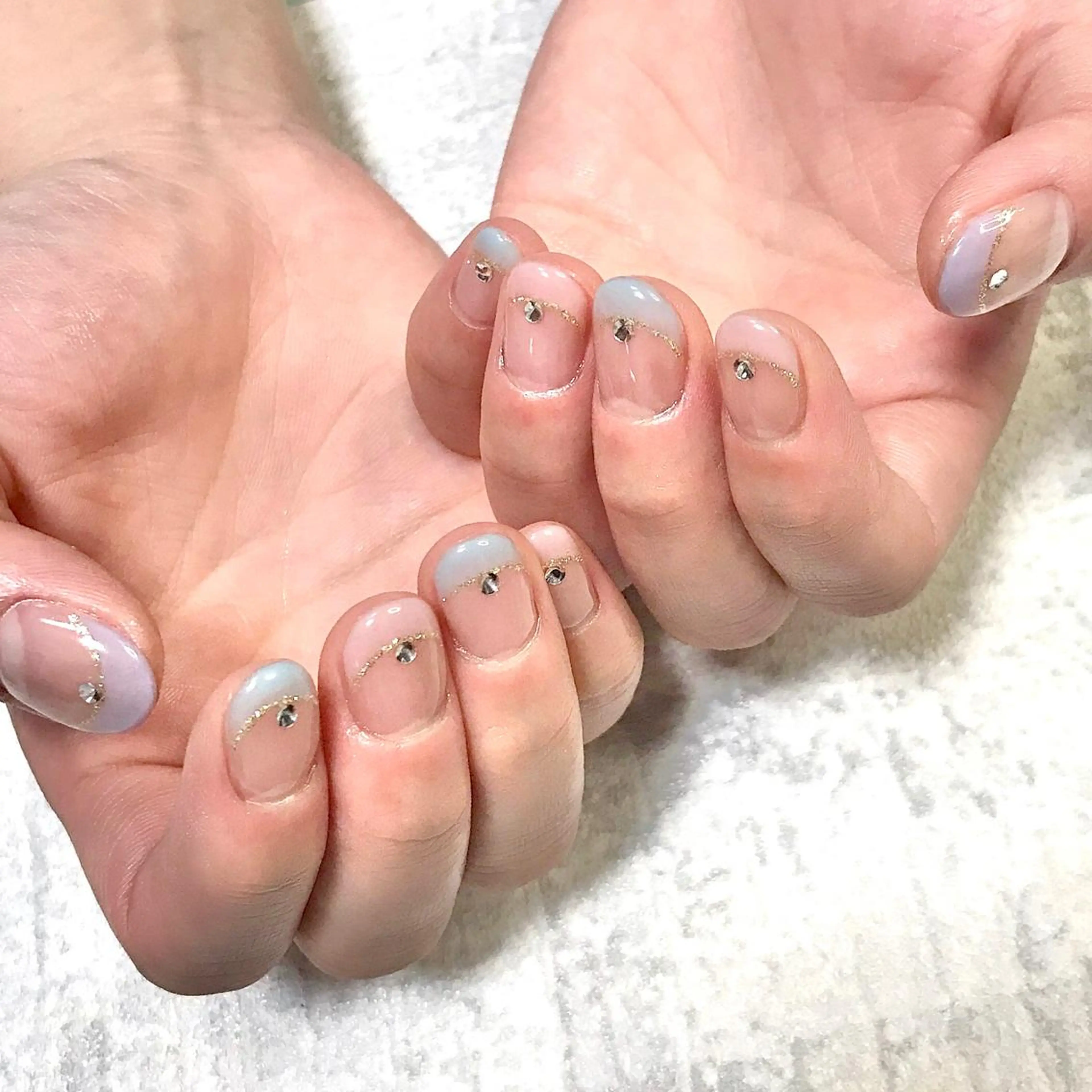 ネイル フレンチネイル シンプルネイル 春ネイル ステラ marikominoのネイルデザイン