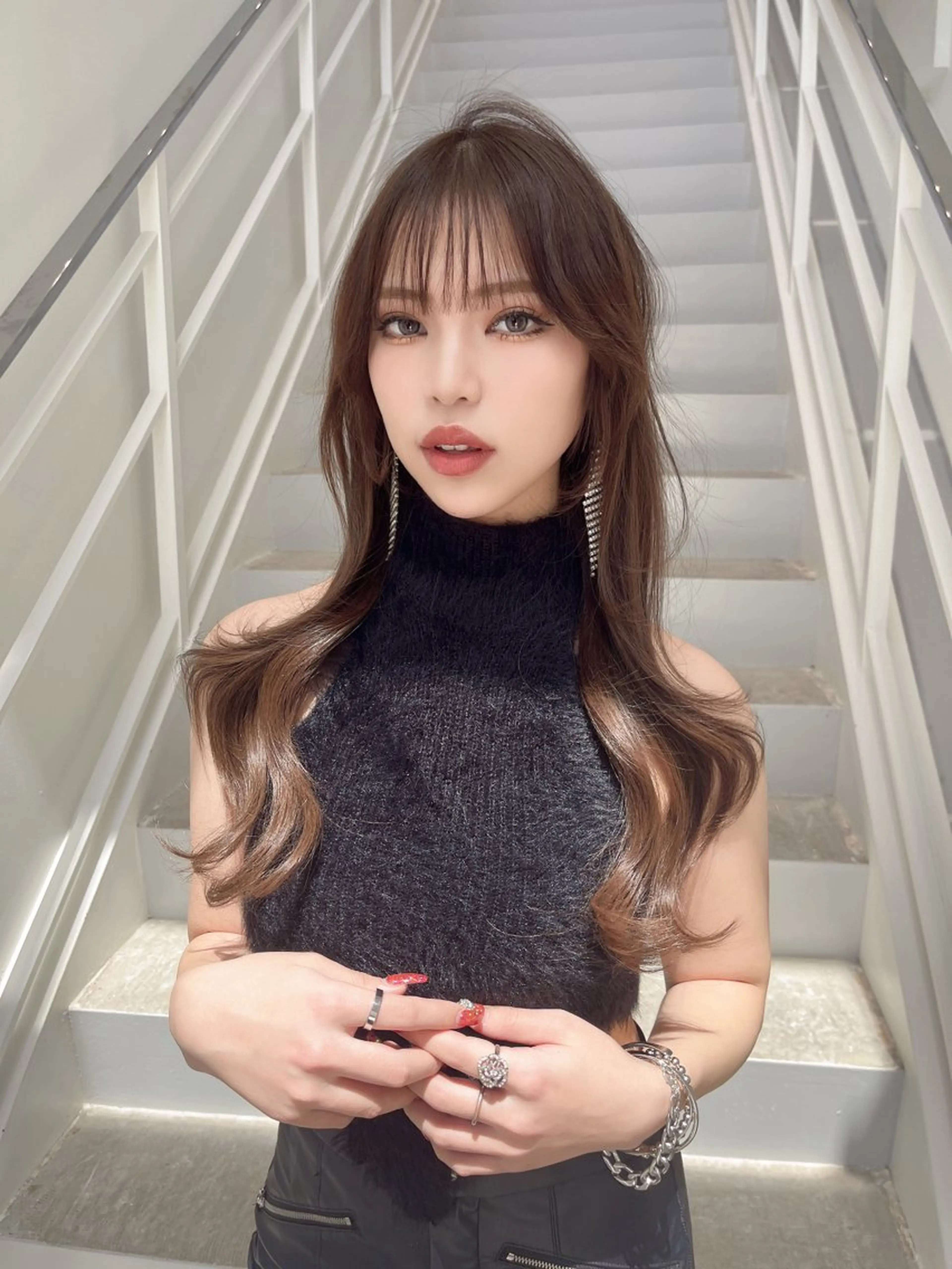 ロング カラー レイヤー/髪質改善 /透け感カラー/艶髪のヘアスタイル