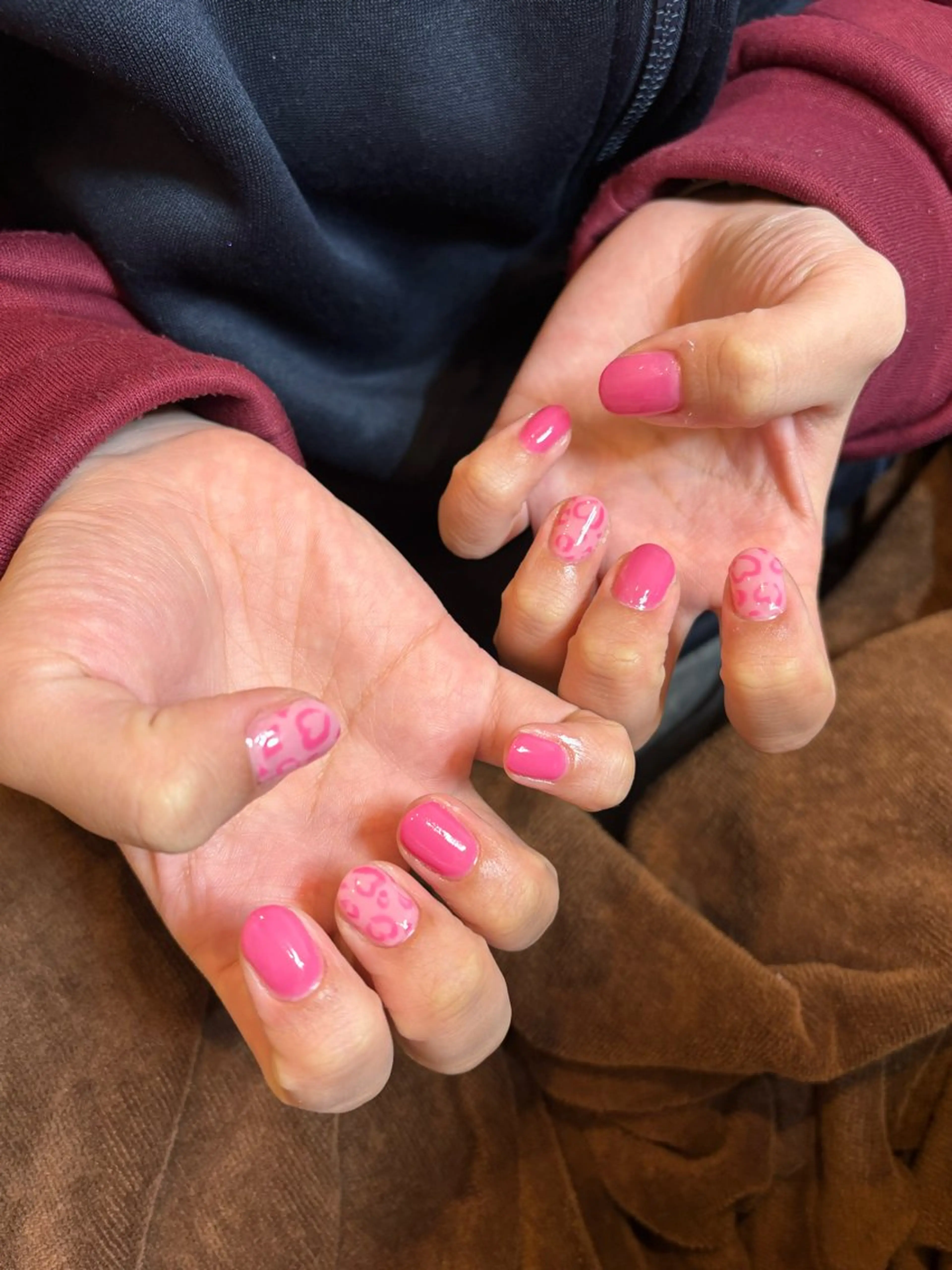 ネイル アニマル柄 ハート ハンドネイル みぎた かのこのネイルデザイン