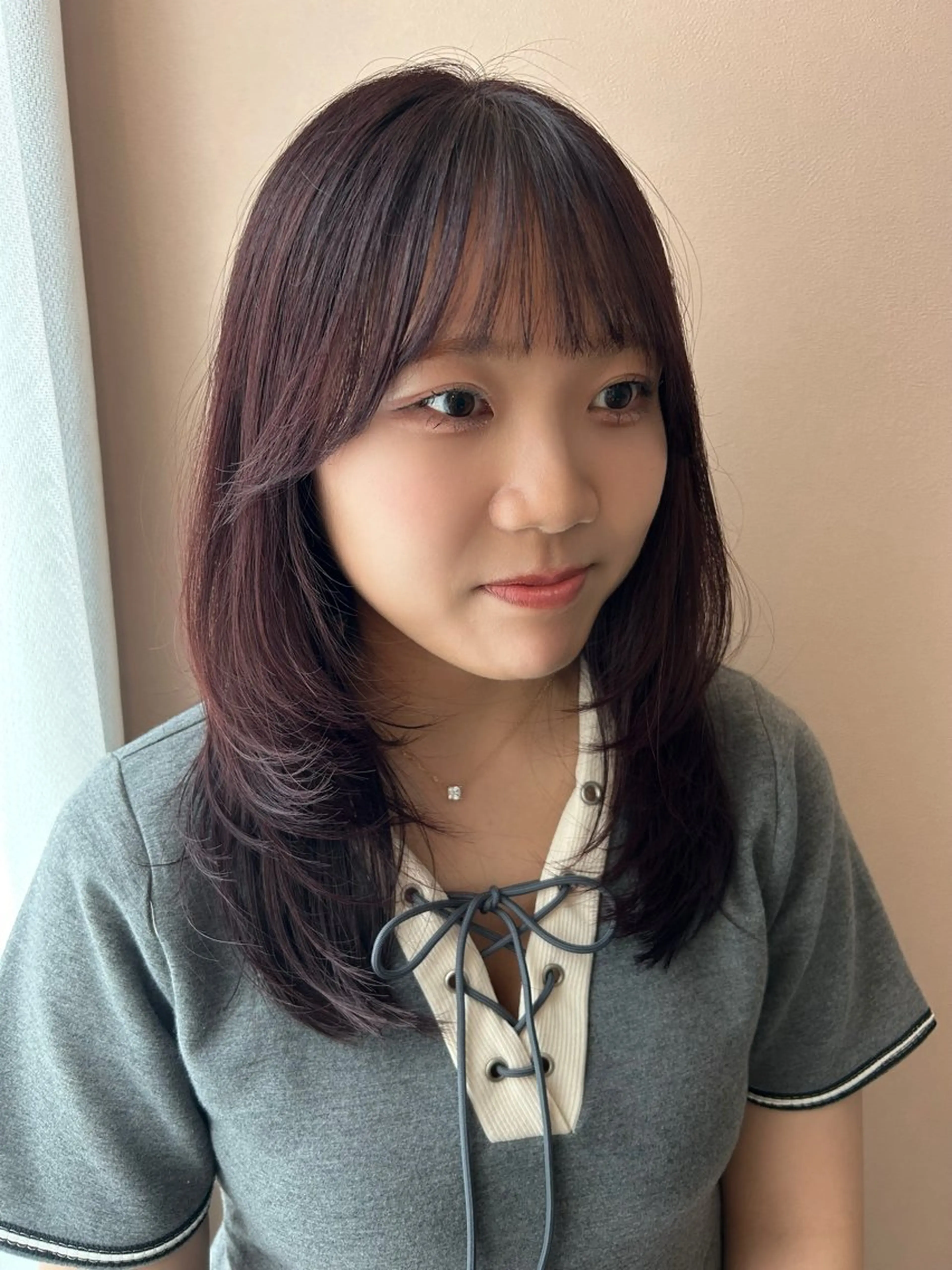 ロング カラー ラベンダーカラー レッドカラー hub hair レイヤー/透明感のヘアスタイル