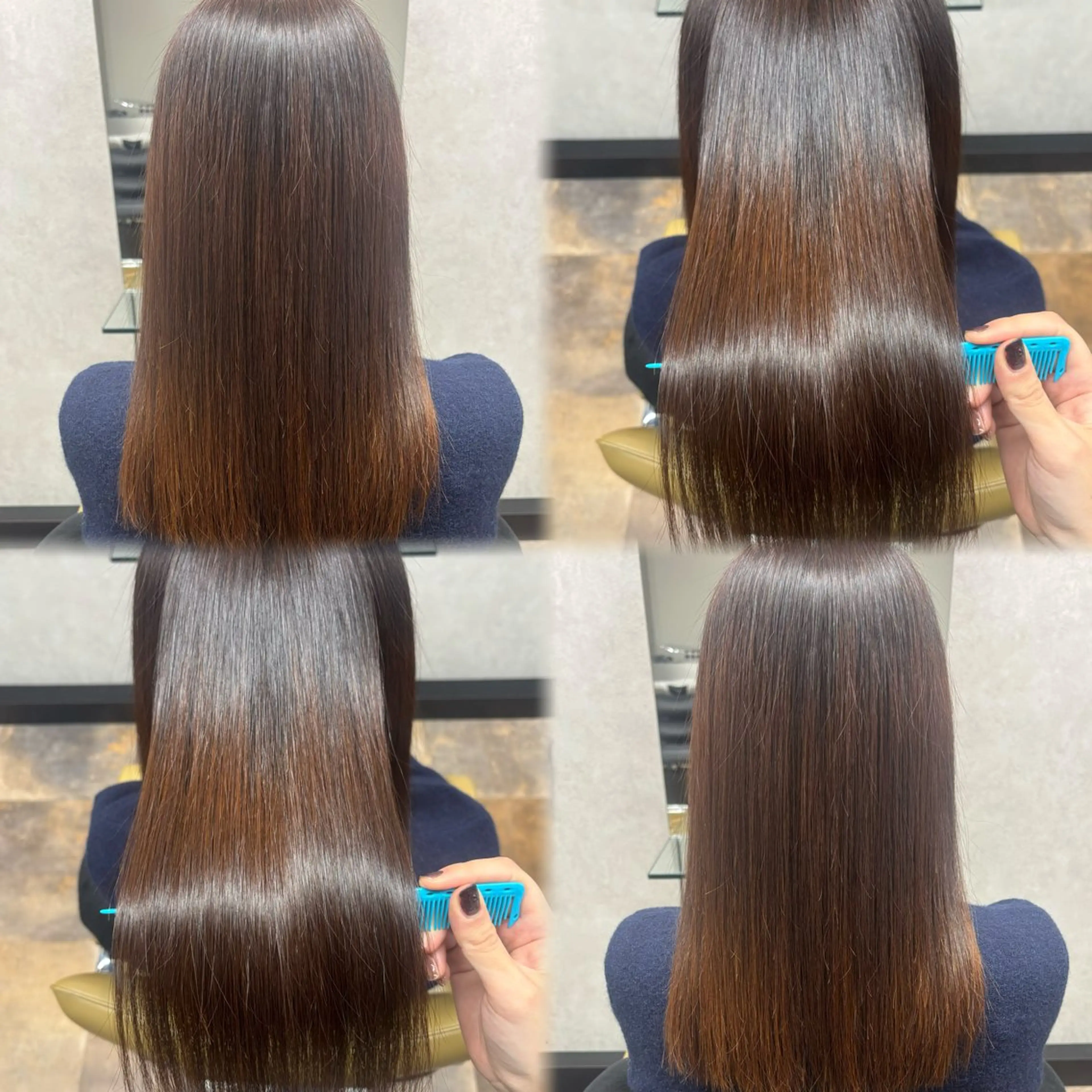 セミロング カット 縮毛矯正 トリートメント 髪質改善ストレート /暖色カラー🎀🪞のヘアスタイル