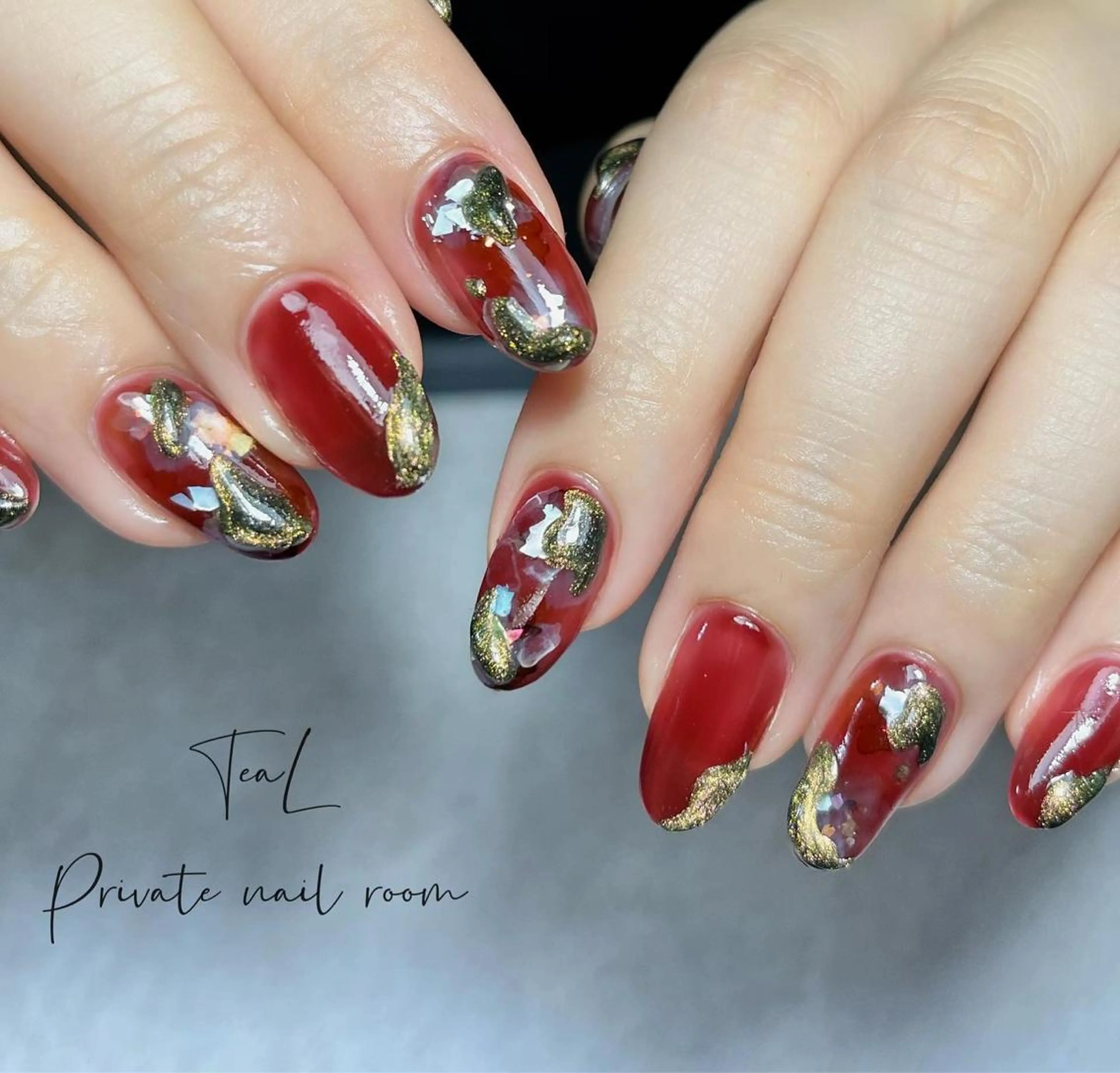 ネイル マグネットネイル ニュアンスネイル TeaL nailのネイルデザイン