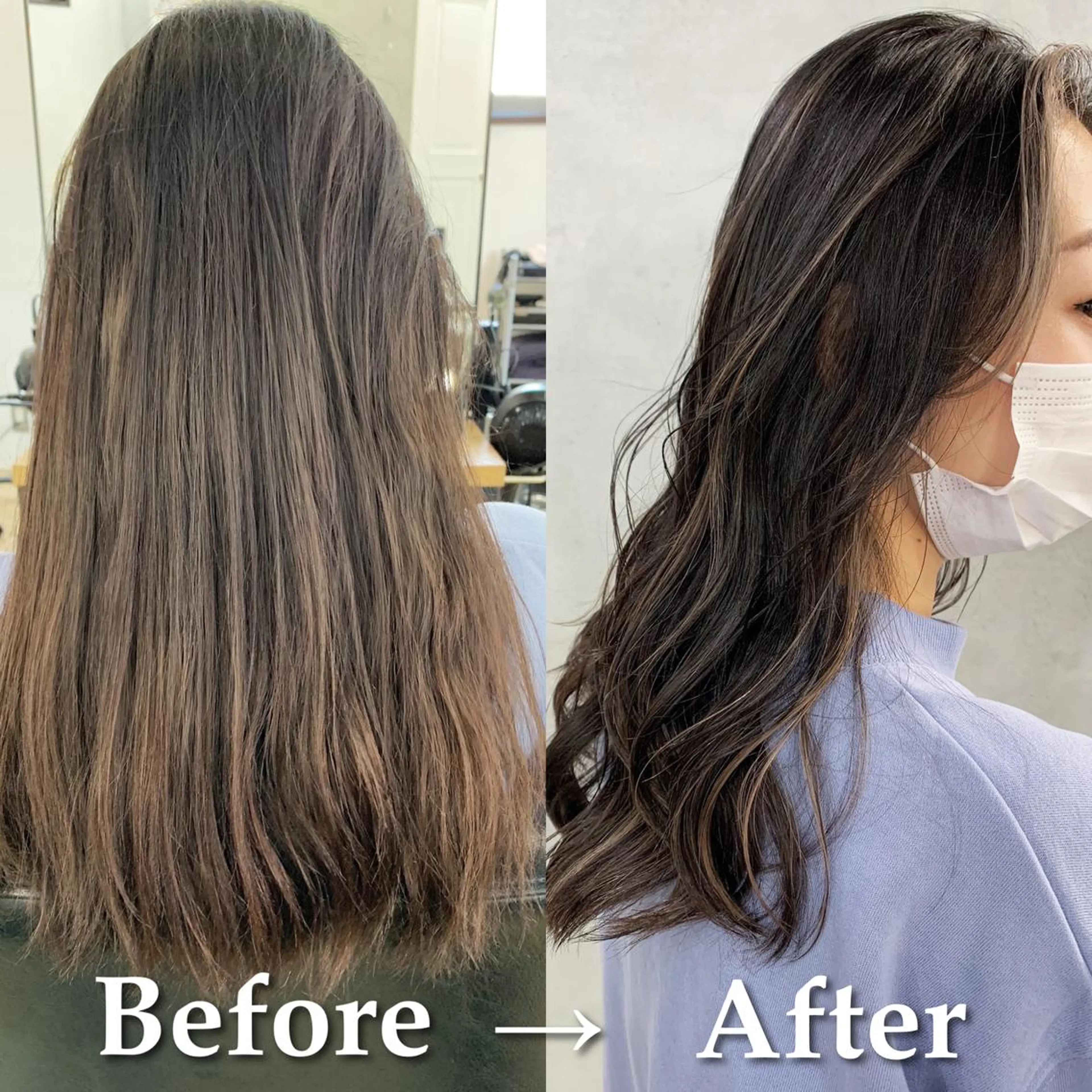 セミロング カラー 北間 寛哉のヘアスタイル