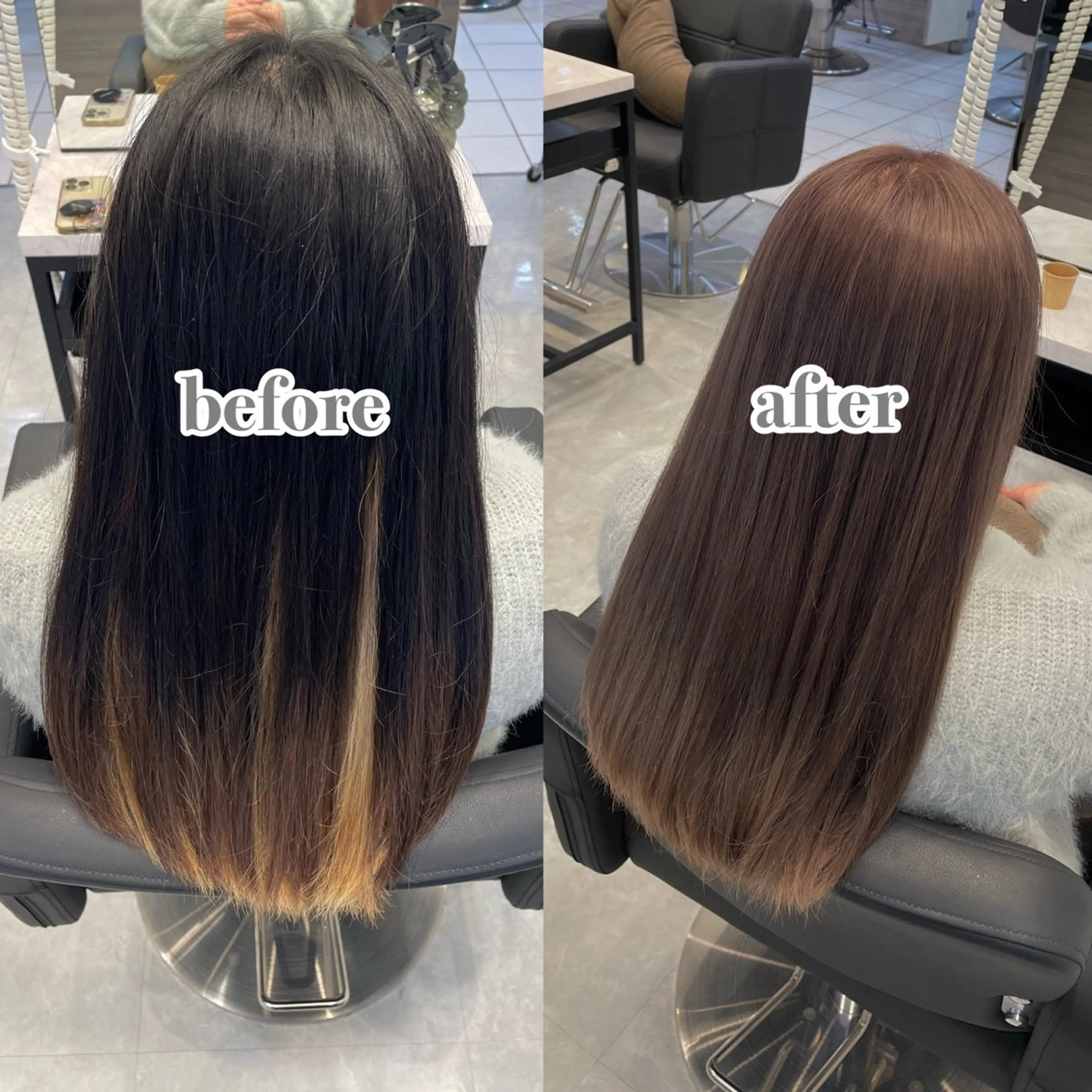 カラー ベージュカラー 透明感カラー グレージュ ヘアカラー AINE 🧚🏻‍♀️のヘアスタイル