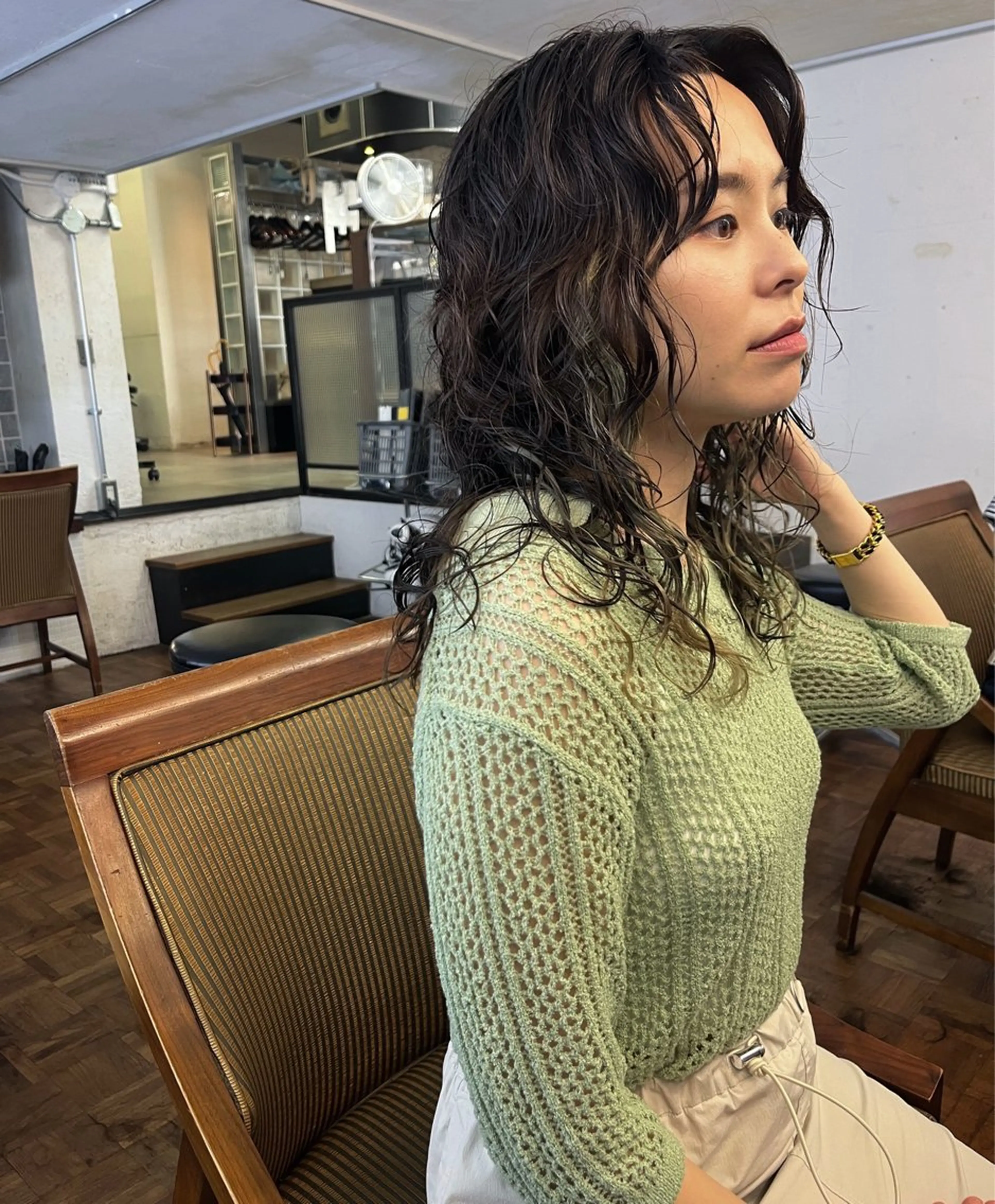 セミロング パーマ カット パーマ eri kinjoのヘアスタイル